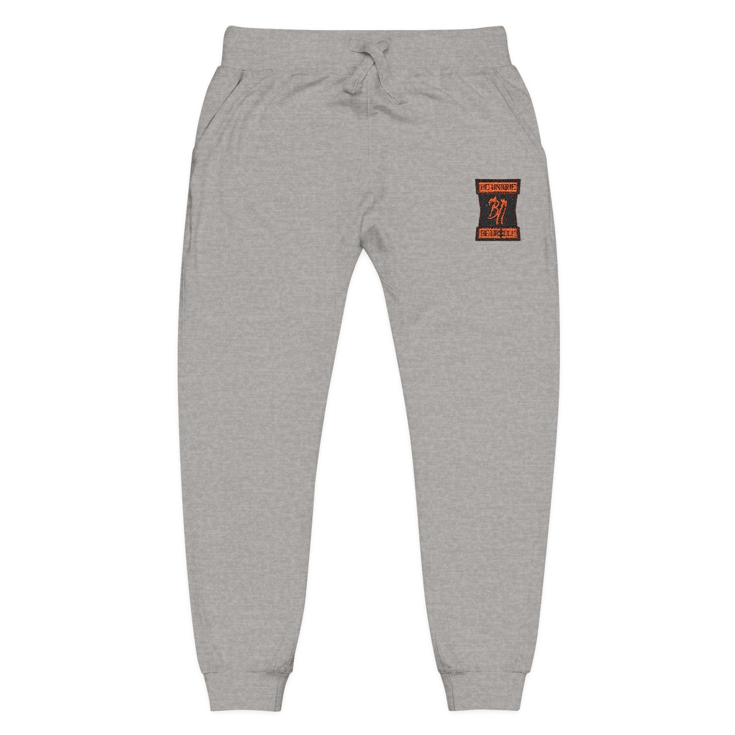 Embroidered Coral Joggers — Floral 'Love' Fleece Sweatpants