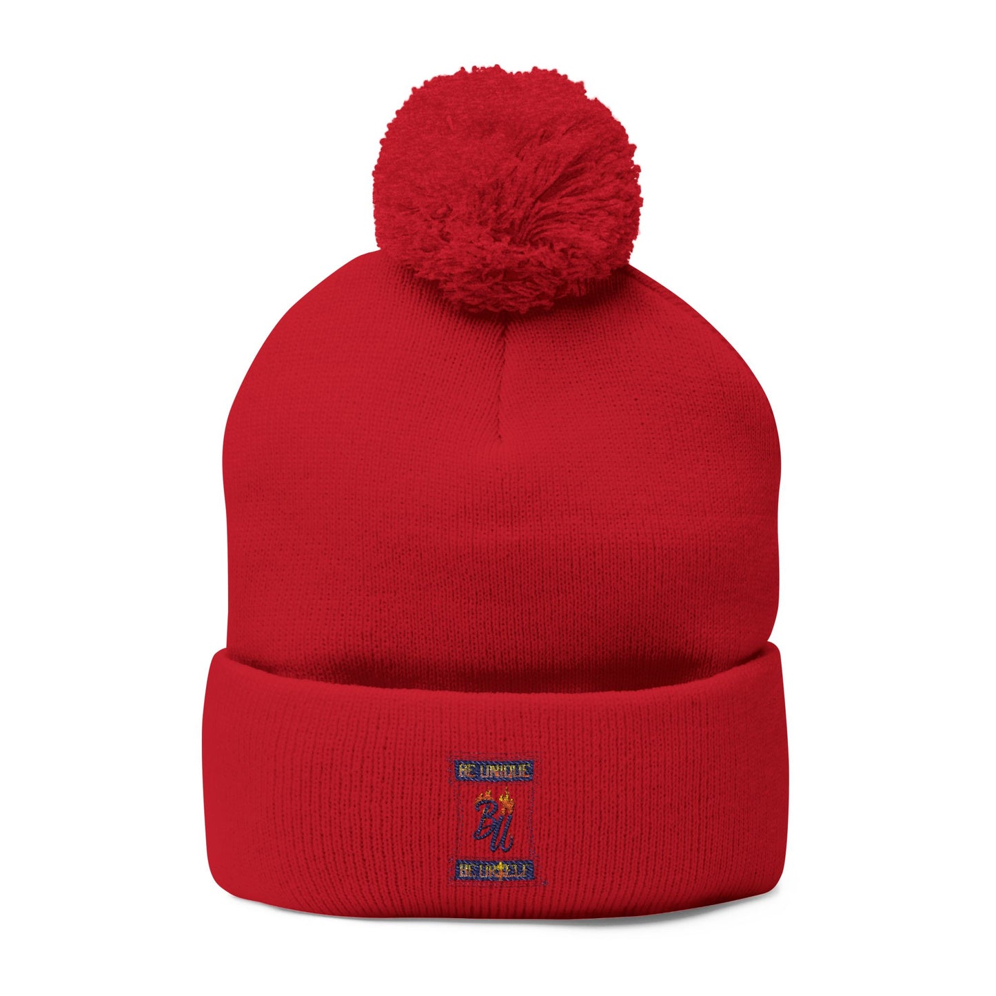 Cozy Pom-Pom Knit Cap with Unique Embroidery, Winter Hat, Beanie for Men & Women, Gift for Him/Her, Perfect for Outdoor Activities