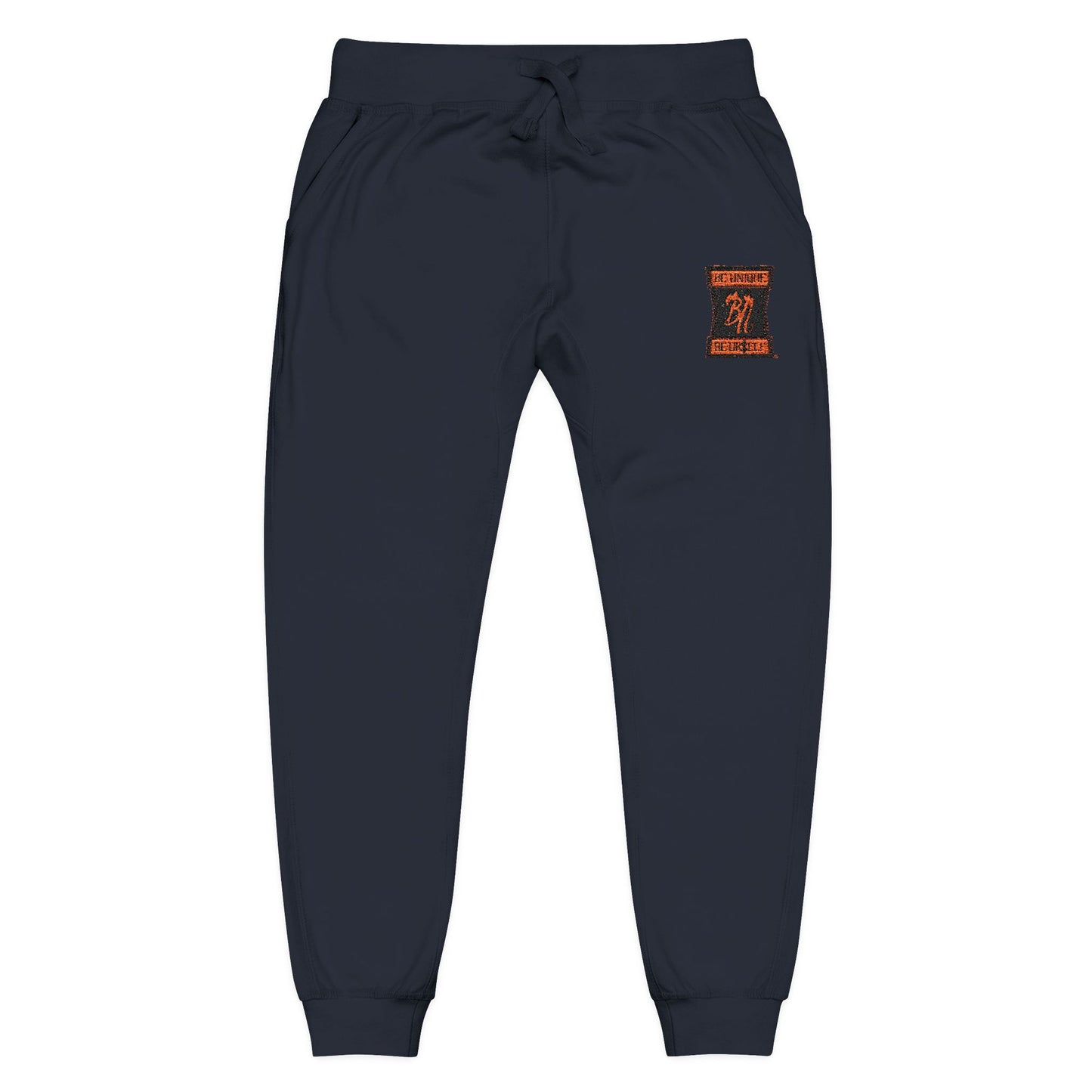 Embroidered Coral Joggers — Floral 'Love' Fleece Sweatpants