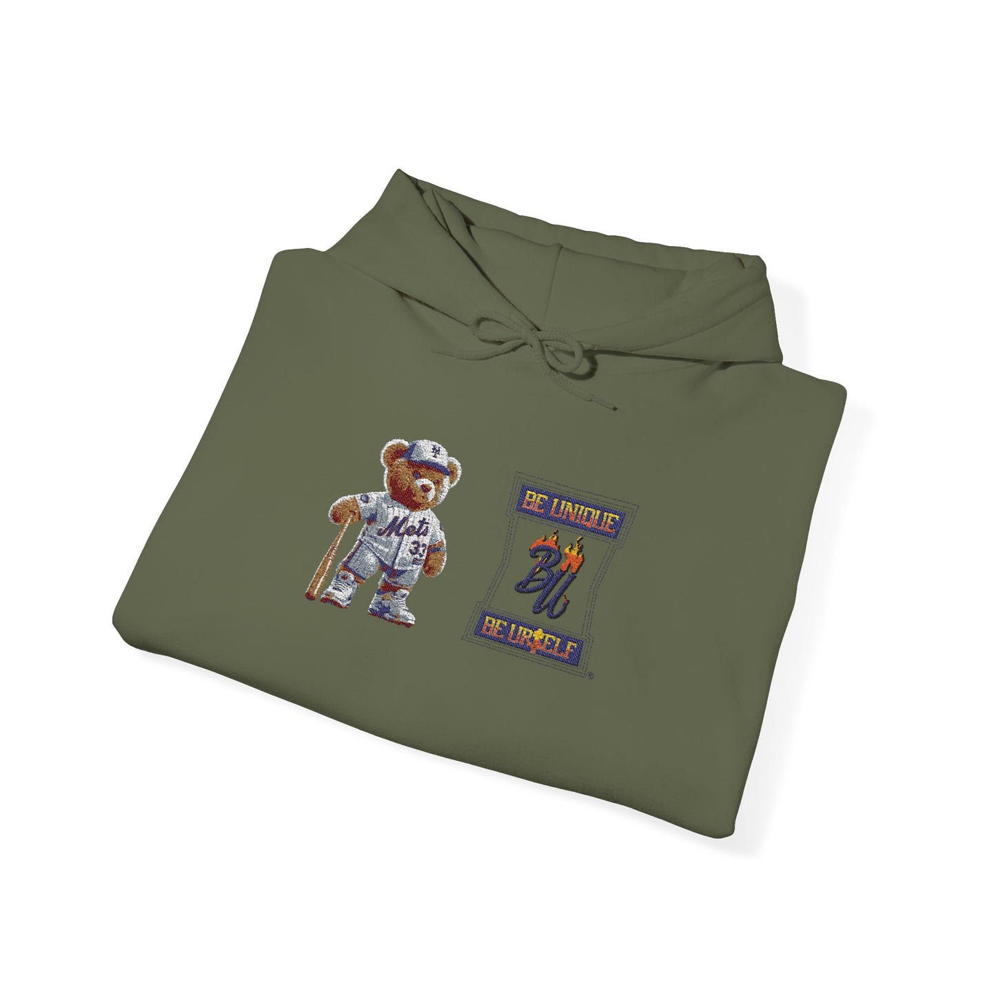 Space Bear Graphic Hoodie — Retro Astronaut Teddy Patch Sweatshirt