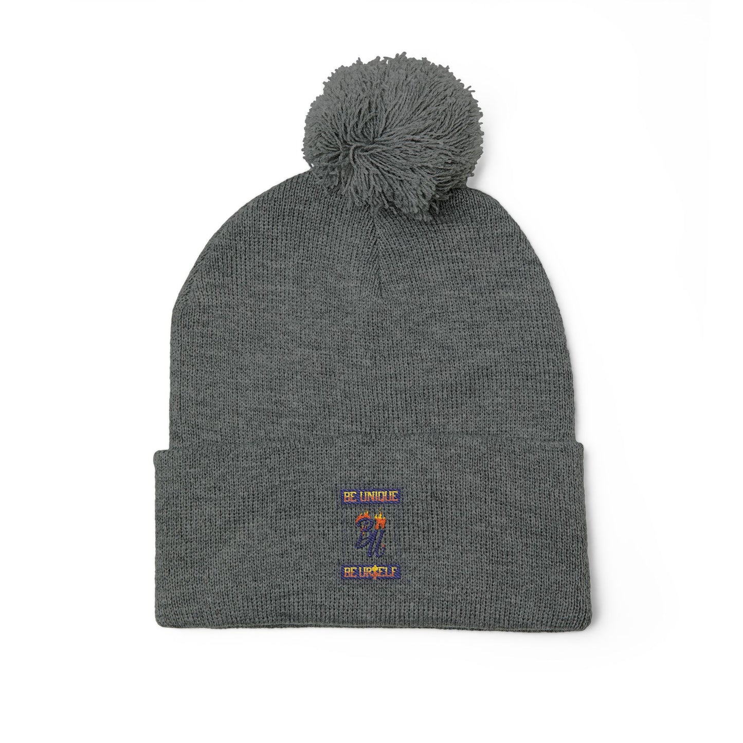 Cozy Pom-Pom Knit Cap with Unique Embroidery, Winter Hat, Beanie for Men & Women, Gift for Him/Her, Perfect for Outdoor Activities