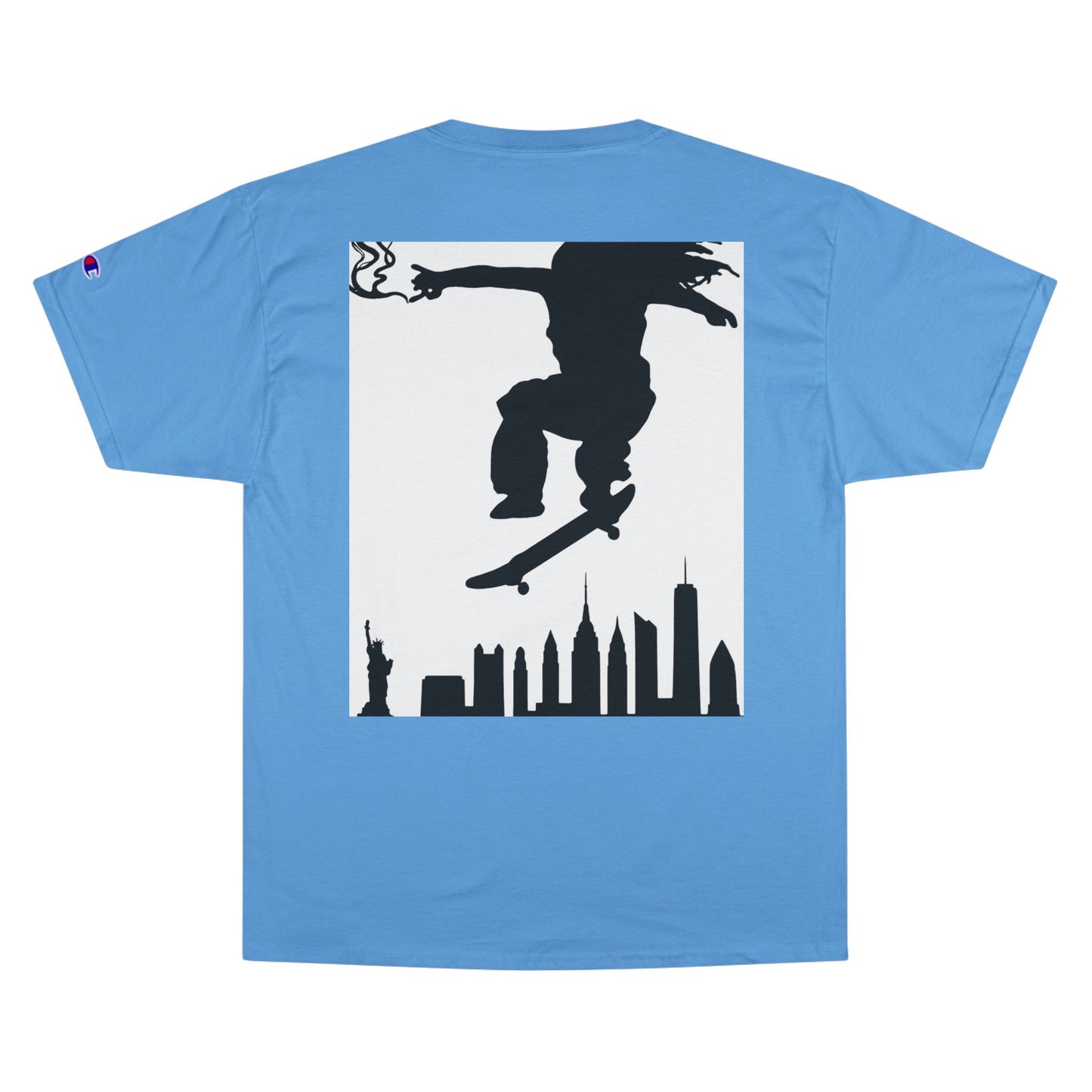 Skateboarder Skyline T-Shirt — Champion Logo Street Skate Tee