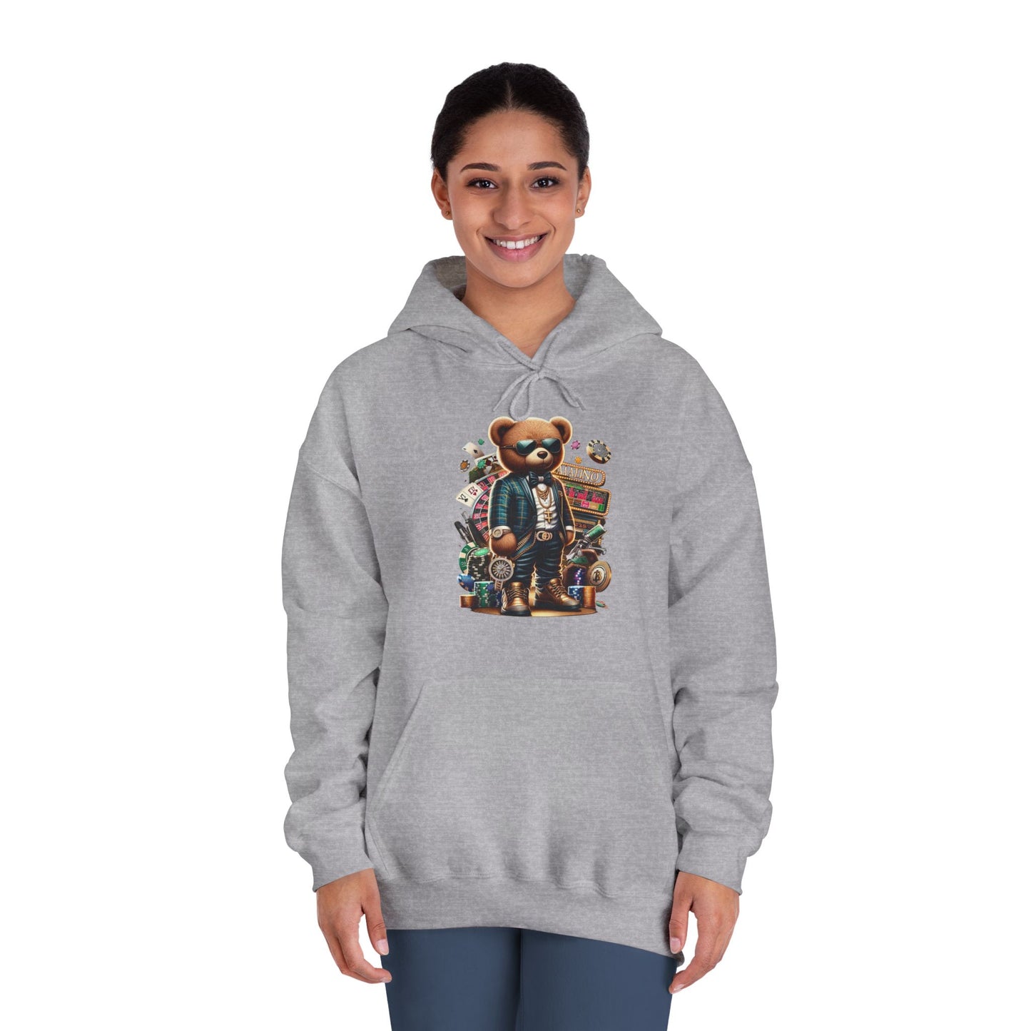 Unique Graphic Hoodie for Trendsetters, Original Bear Art, Cozy Gift for Friends, Be Unique Be Yourself, Casual Fashion