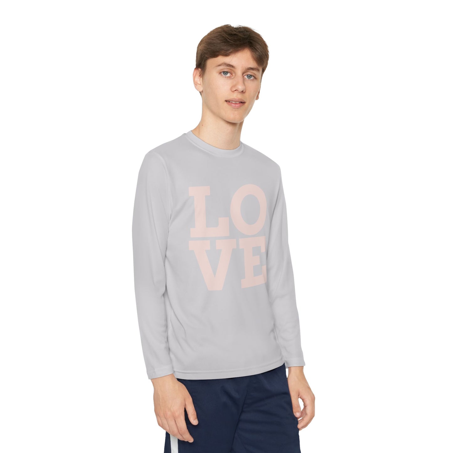 Youth Long Sleeve Love Competitor Tee | Cute Kids Shirt, Gift for Teens, Unique Style Tee, Birthday Present, Be Yourself Wear