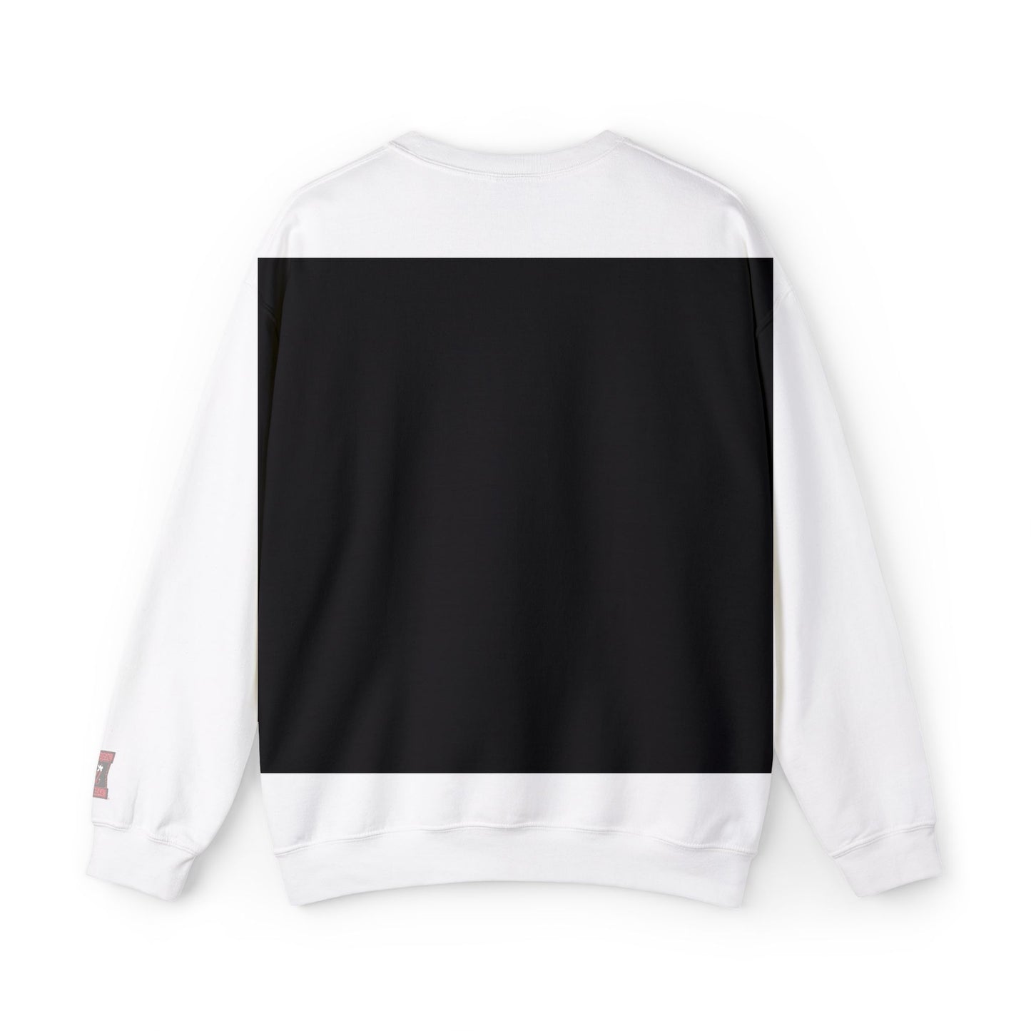 Black Crewneck Sweatshirt with Red Floral Skull Patch – Gothic Streetwear