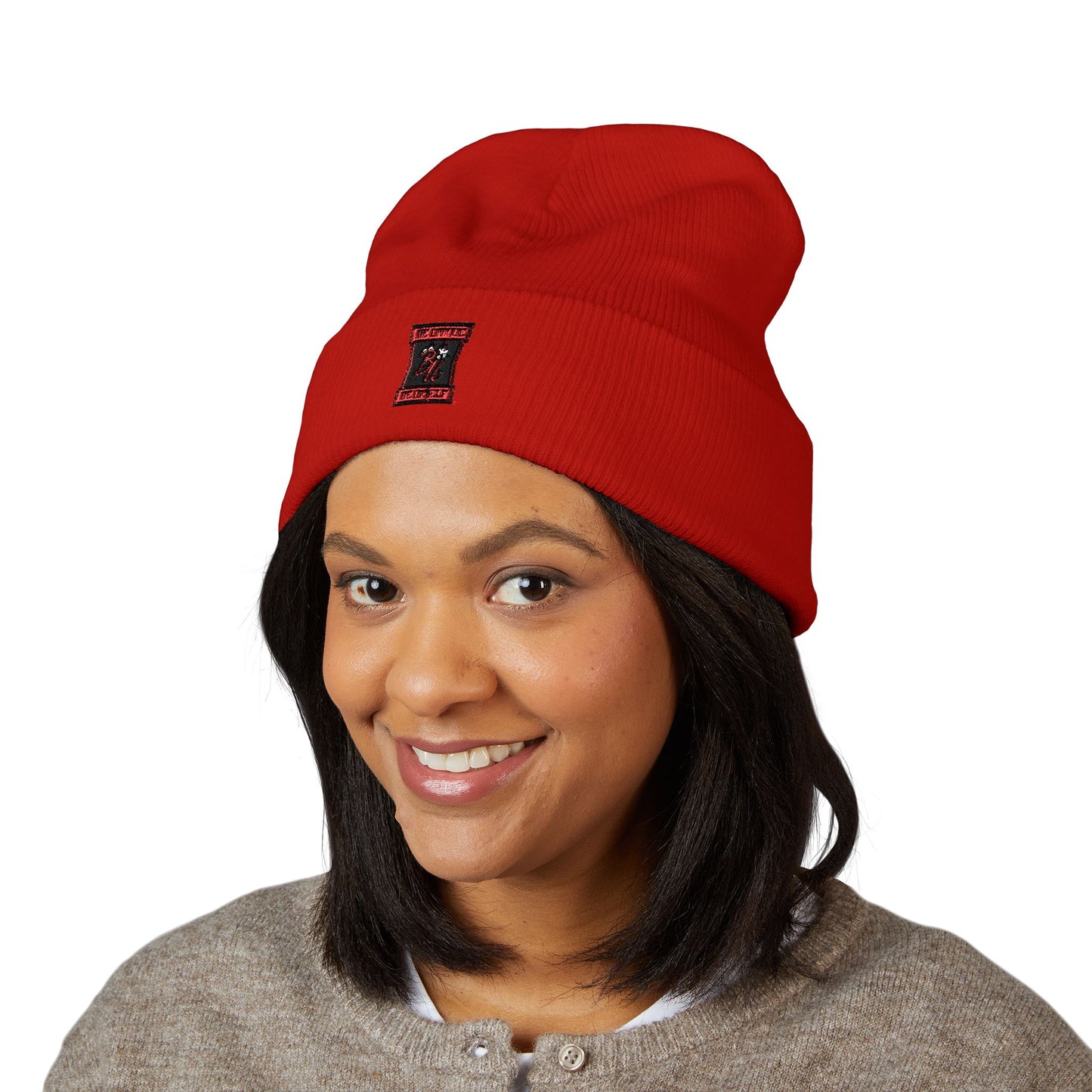 Embroidered 'Stay Weird' Cuffed Beanie — Classic Knit Winter Hat