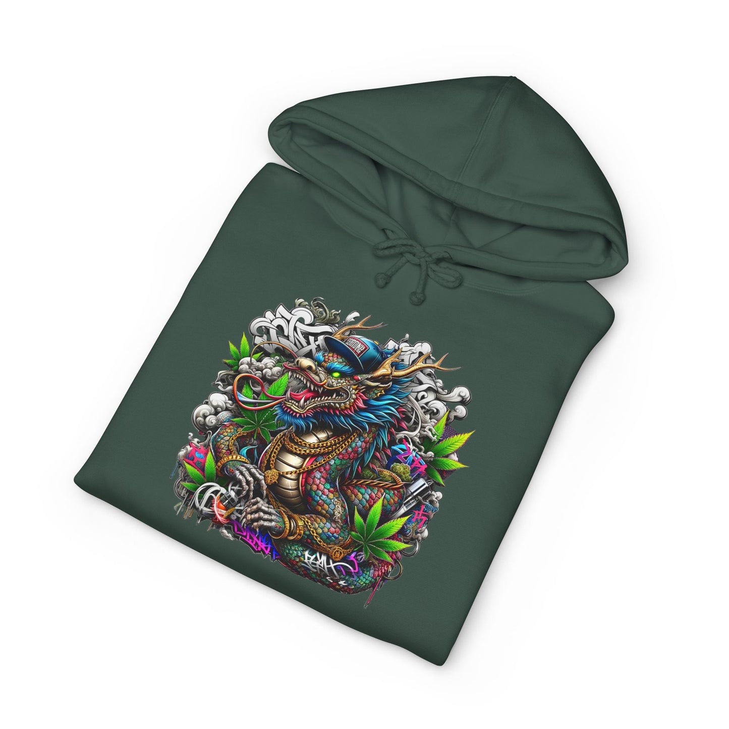 Colorful Dragon Design Unisex Heavyweight Hoodie, Graphic Sweatshirt, Streetwear Fashion, Unique Gift, Cozy Wear