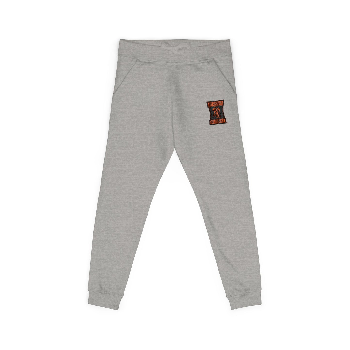 Embroidered Coral Joggers — Floral 'Love' Fleece Sweatpants