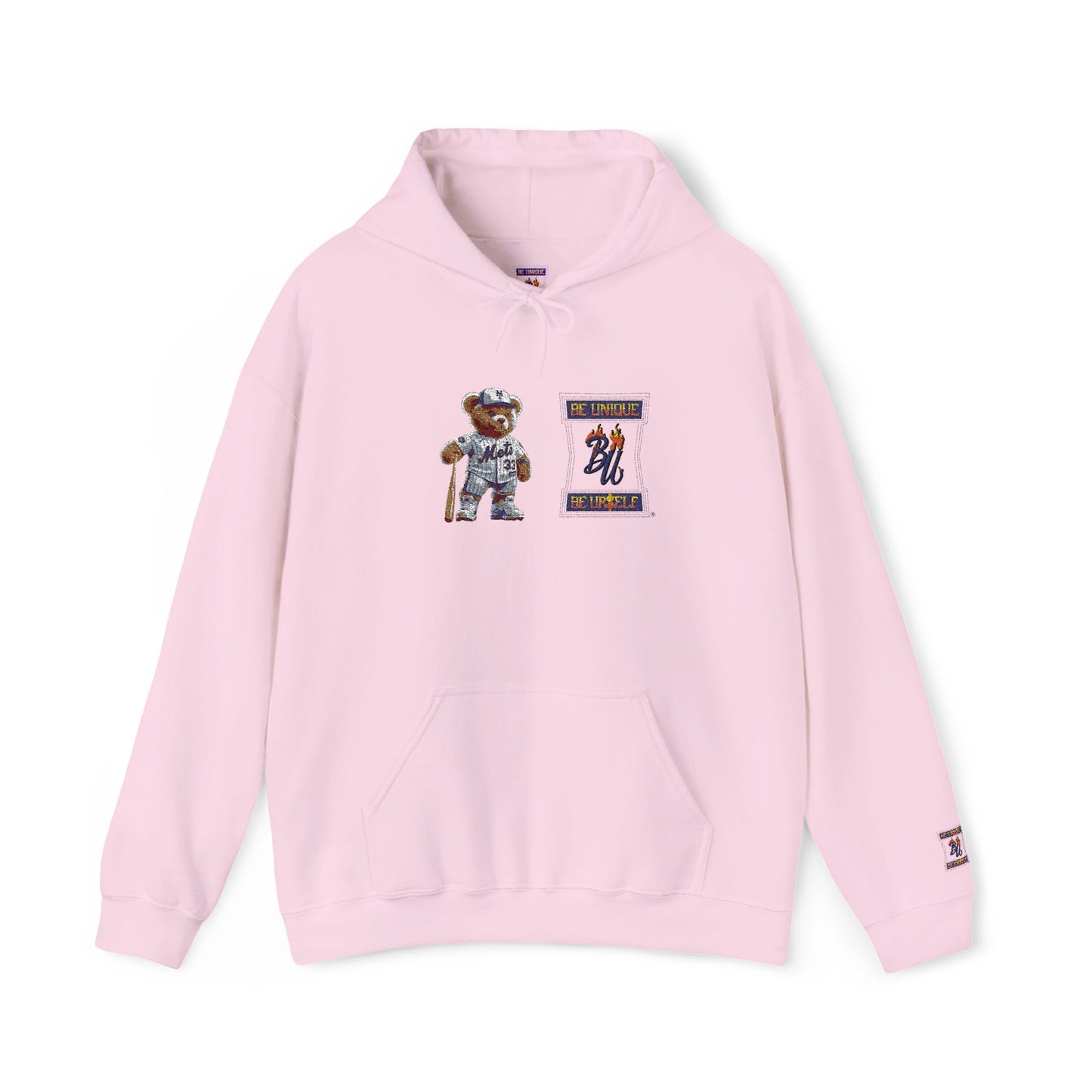 Space Bear Graphic Hoodie — Retro Astronaut Teddy Patch Sweatshirt