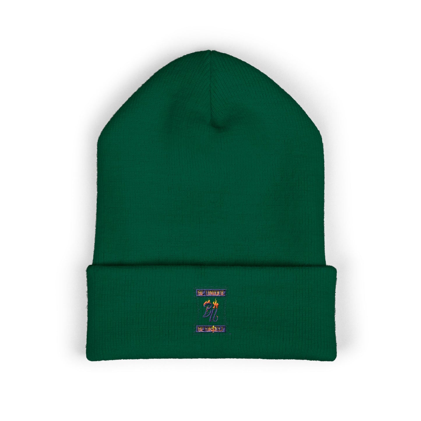 Classic Cuffed Beanie with Bold Embroidery, Cozy Winter Hat, Stylish Knit Cap, Perfect Gift for Her, Unisex Beanie