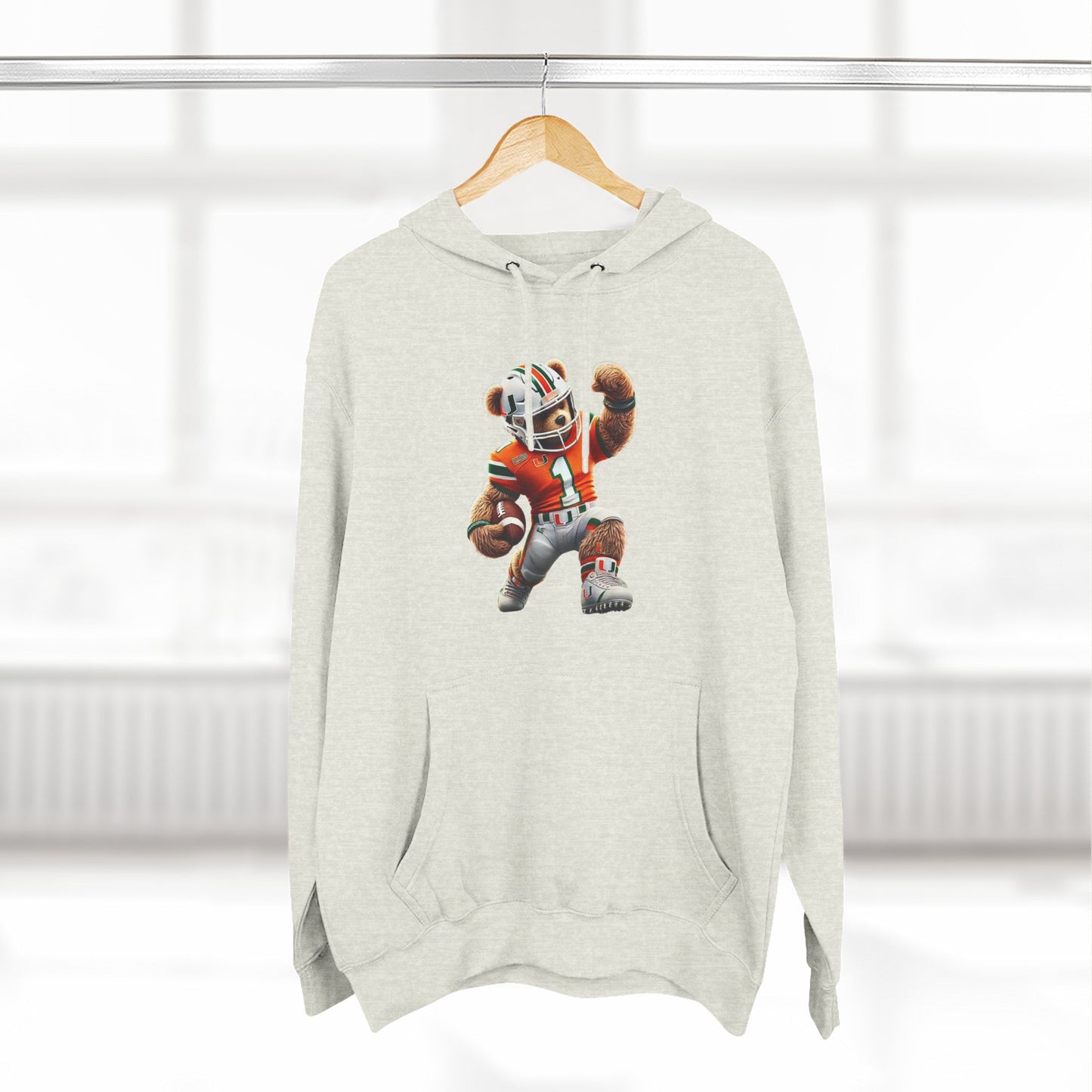 Sporty Three-Panel Fleece Hoodie, Unique Hooded Sweatshirt, Casual Fall Wear, Gift for Sports Fans, Comfortable Activewear