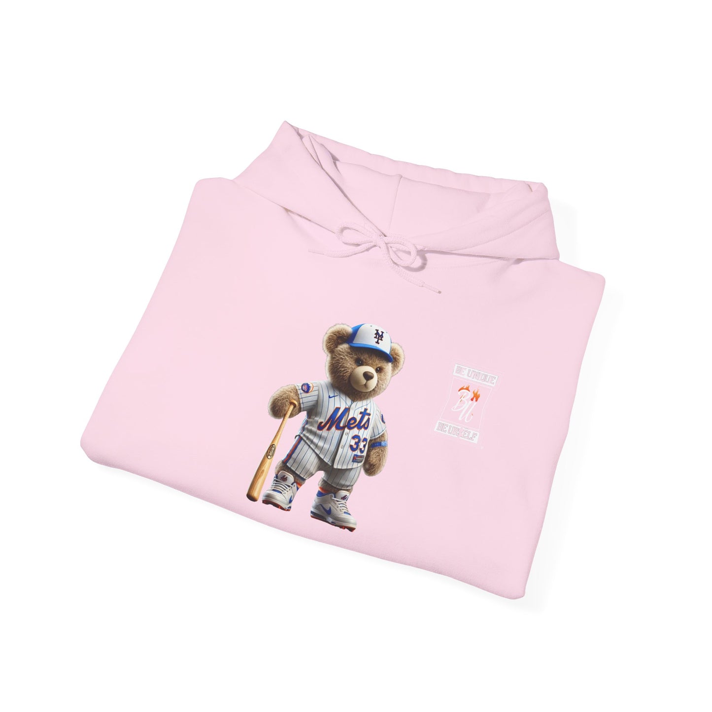 Baseball Teddy Hoodie — Cute Mets Bear Sweatshirt, Fan Gift