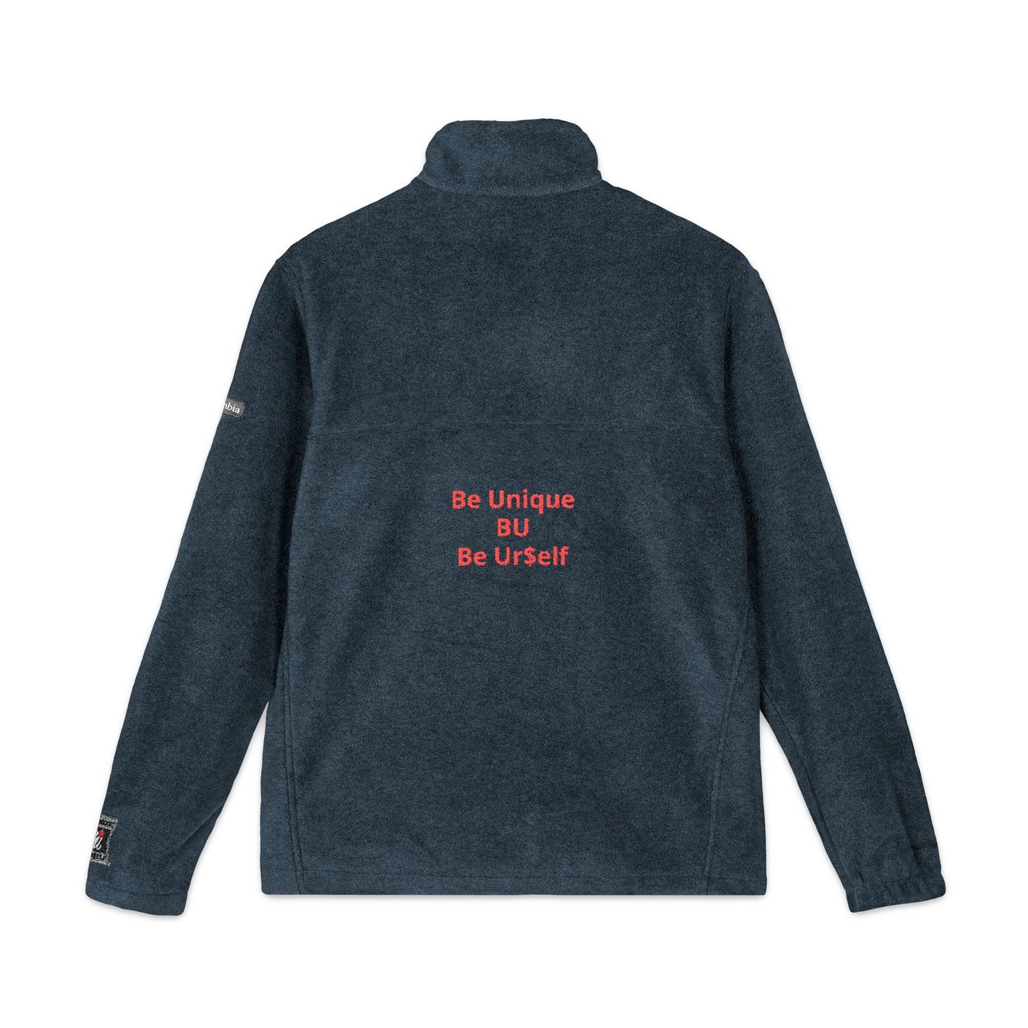 Embroidered Fleece Jacket — 'Be Unique Be Yourself' Chest & Back Design