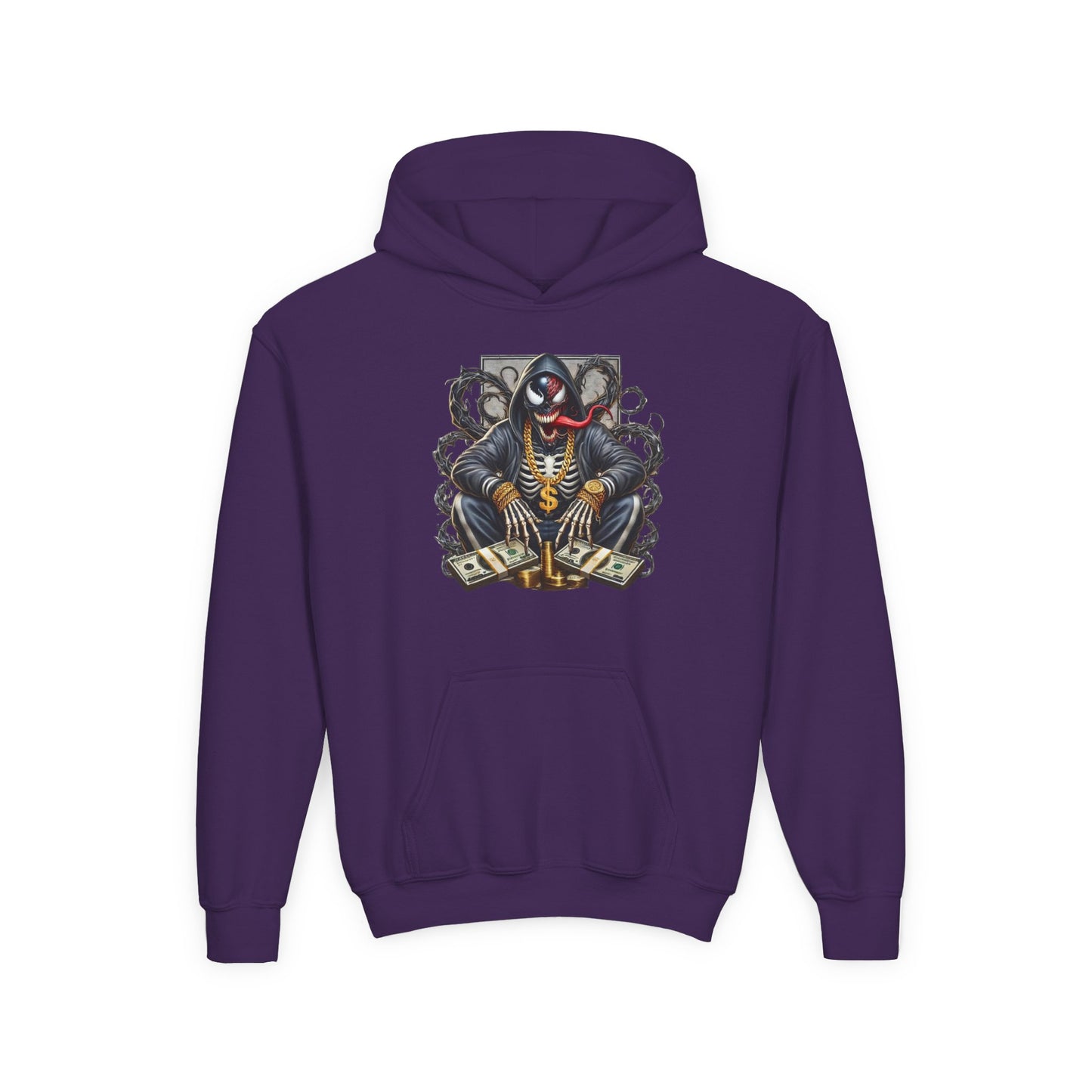 Youth Hoodie — Be Unique Be Urself Graphic Hoodie with Octopus Skull Design