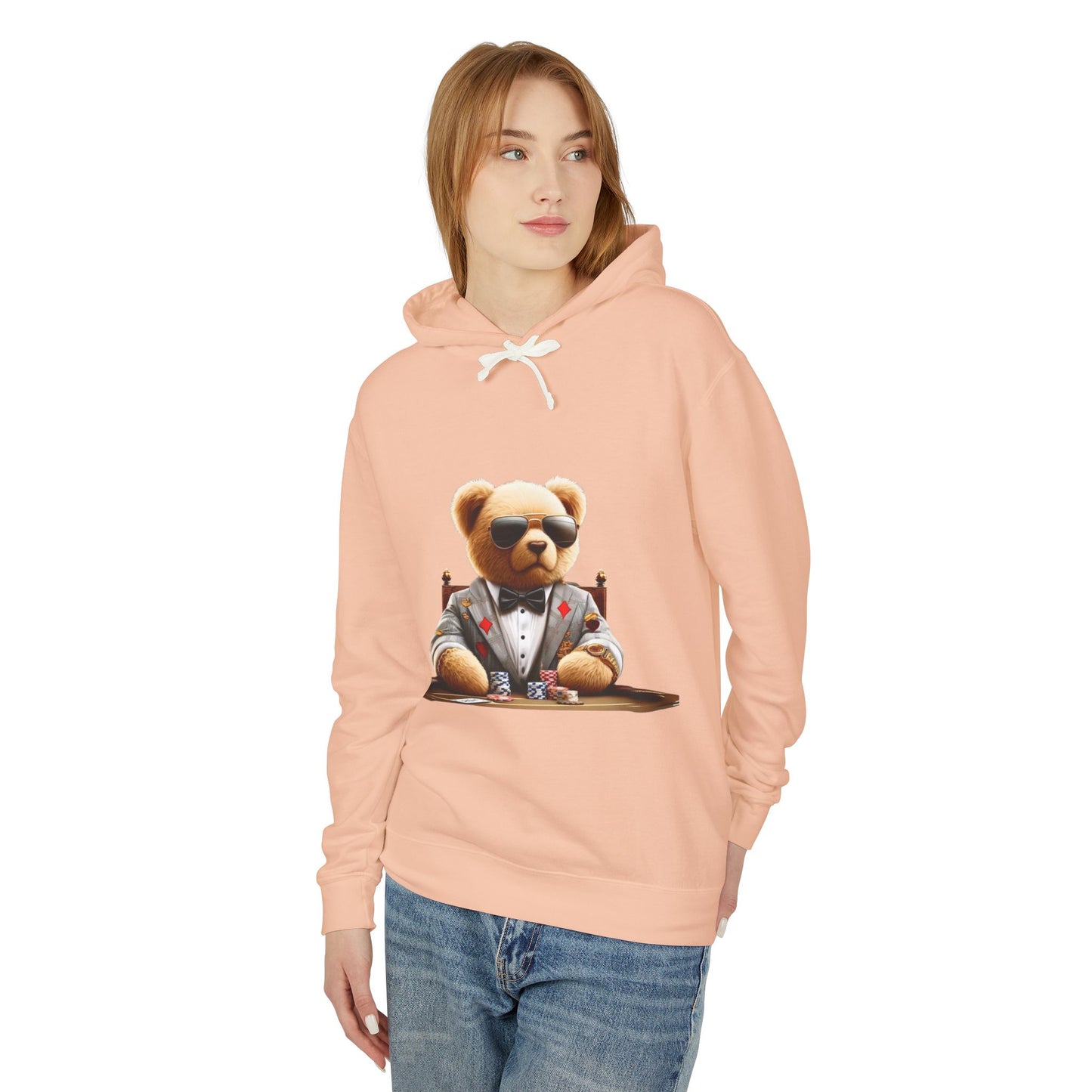 Cool Bear Poker Unisex Lightweight Hoodie