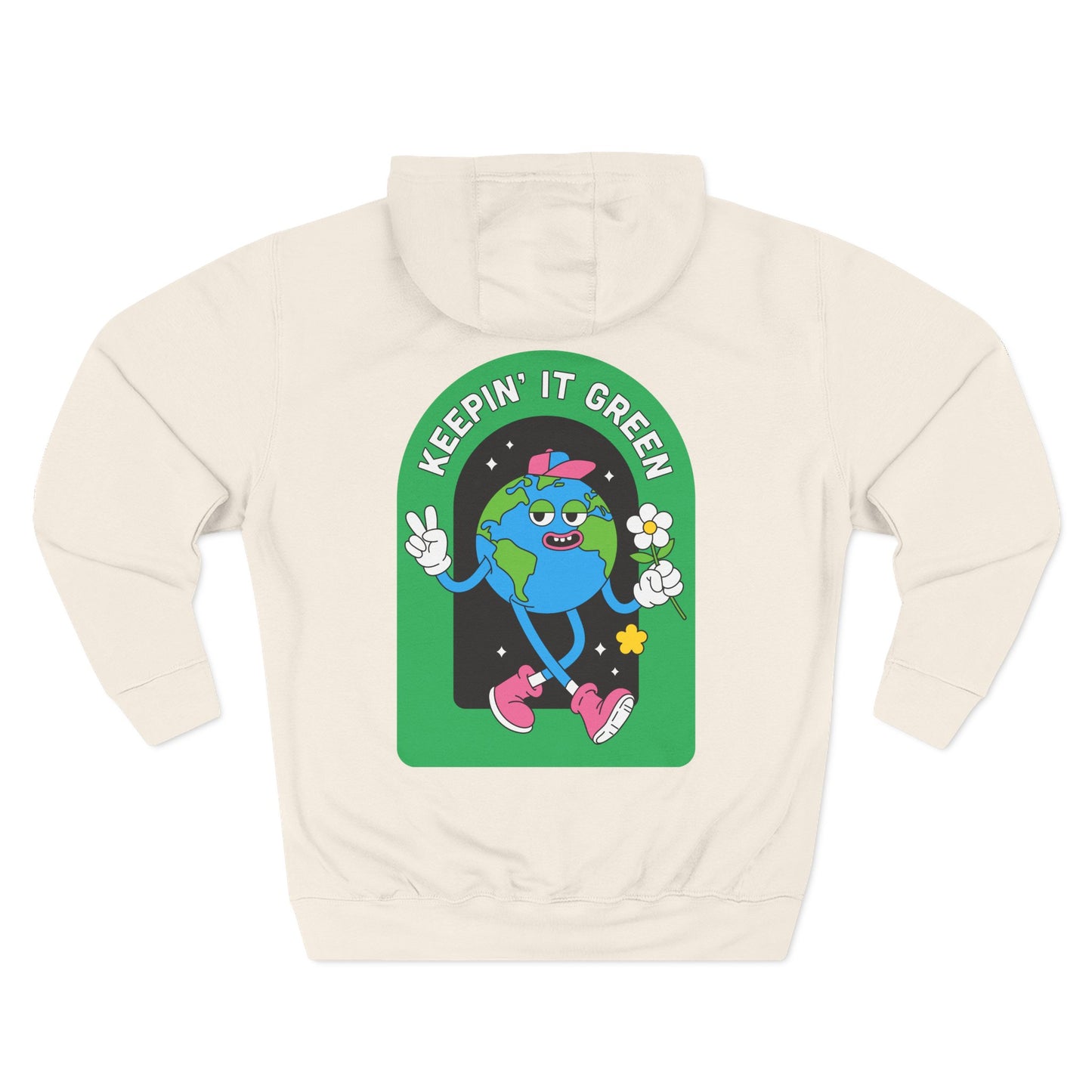 Eco-Friendly Fleece Hoodie, Keepin' It Green Sweatshirt, Casual Gift, Earth Day Clothing, Cozy Layering
