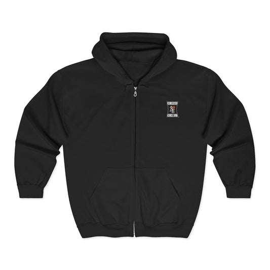 Zip Hoodie — Grizzled Hands Crushing Money Graphic Zip-Up