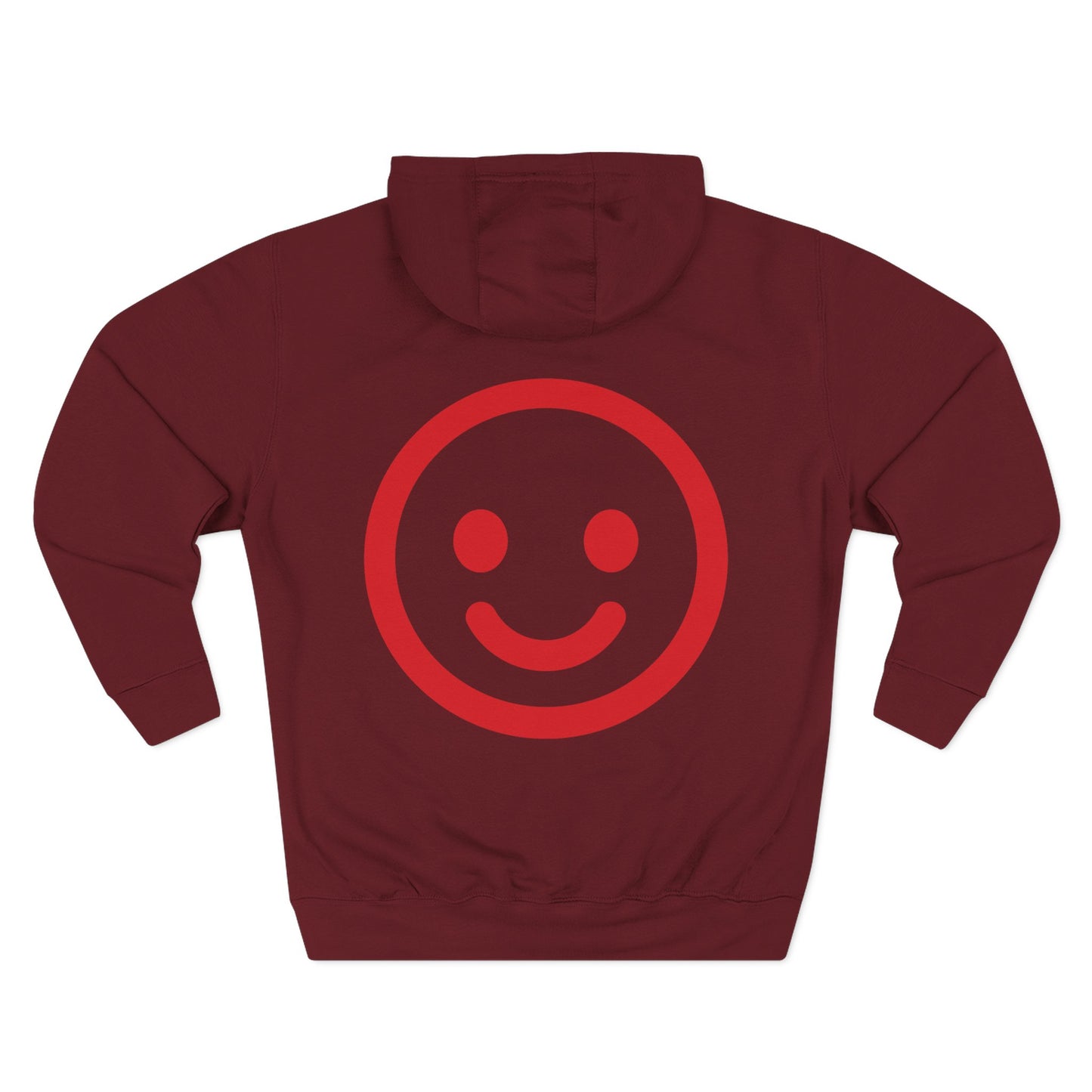 Smiley Face Fleece Hoodie, Cozy Casual Sweatshirt, Unisex Hoodie, Graphic Hoodie, Relaxed Winter Wear