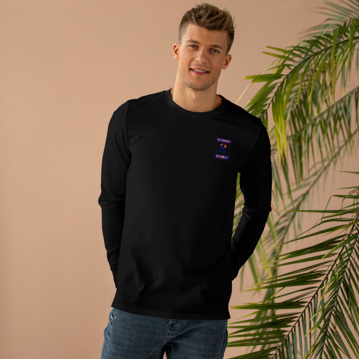 Stay Pawsitive Men's Longsleeve Tee, Dog Lover's Shirt, Gift for Pet Owners, Cute Animal Shirt, Casual Everyday Wear