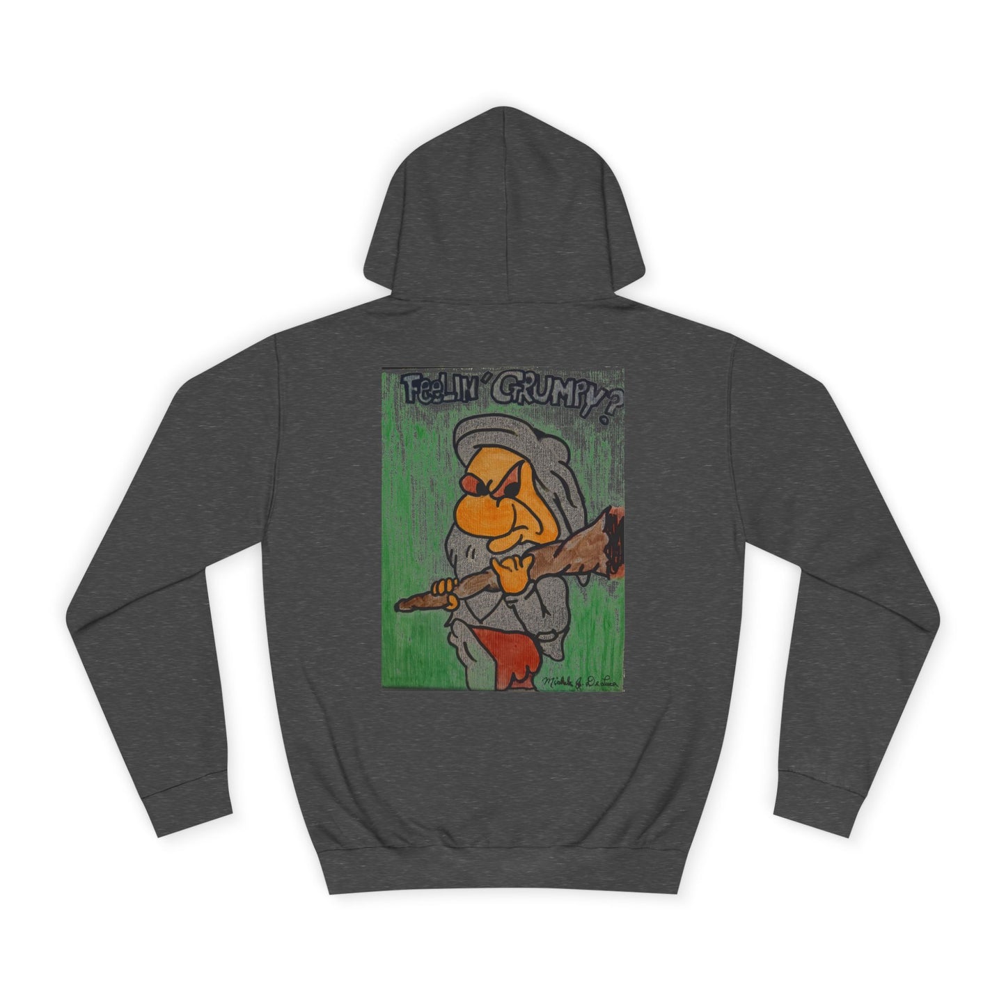 Grumpy Cartoon College Hoodie, Unisex Apparel for Students, Cozy Gift for School, Funny Pullover Sweatshirt, Hooded Sweatshirt