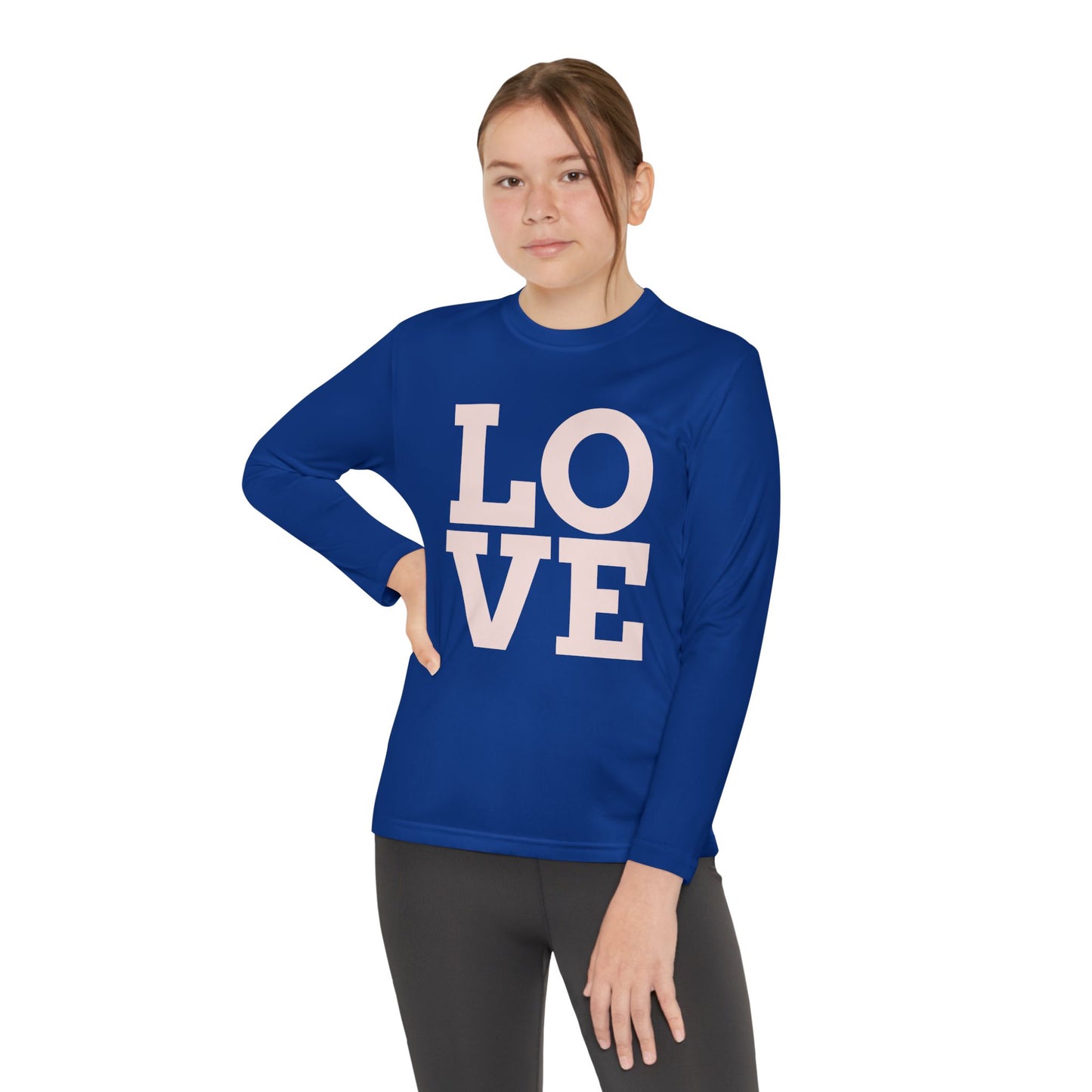 Youth Long Sleeve Love Competitor Tee | Cute Kids Shirt, Gift for Teens, Unique Style Tee, Birthday Present, Be Yourself Wear