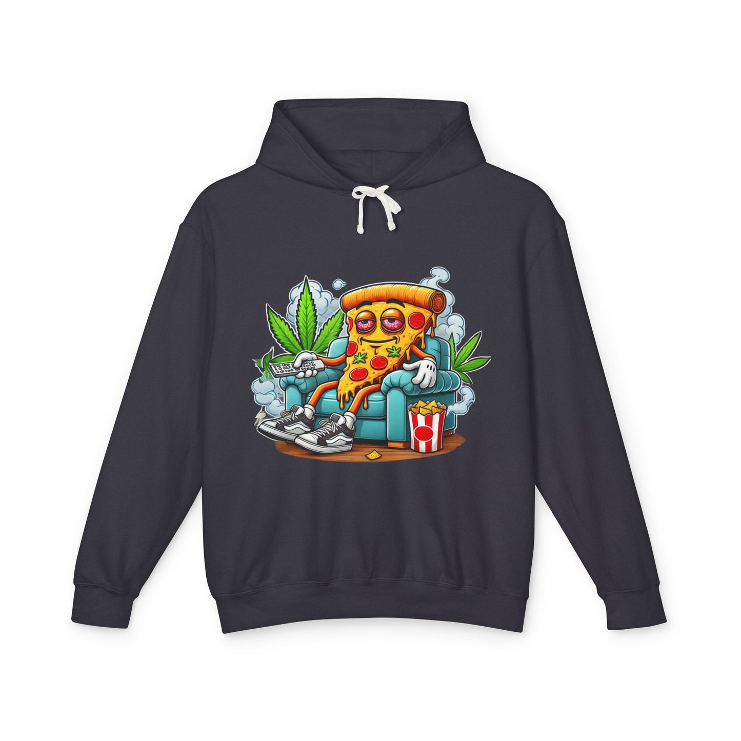 Chill Pizza Vibes Hoodie, Unisex Hooded Sweatshirt, Relaxed Pizza Lover Gift, Stoner Apparel, Weekend Comfort Wear