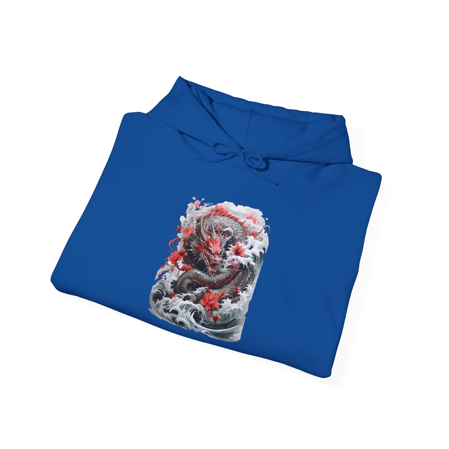 Dragon Wave Hoodie — Japanese Ink Koi Dragon Graphic Hooded Sweatshirt