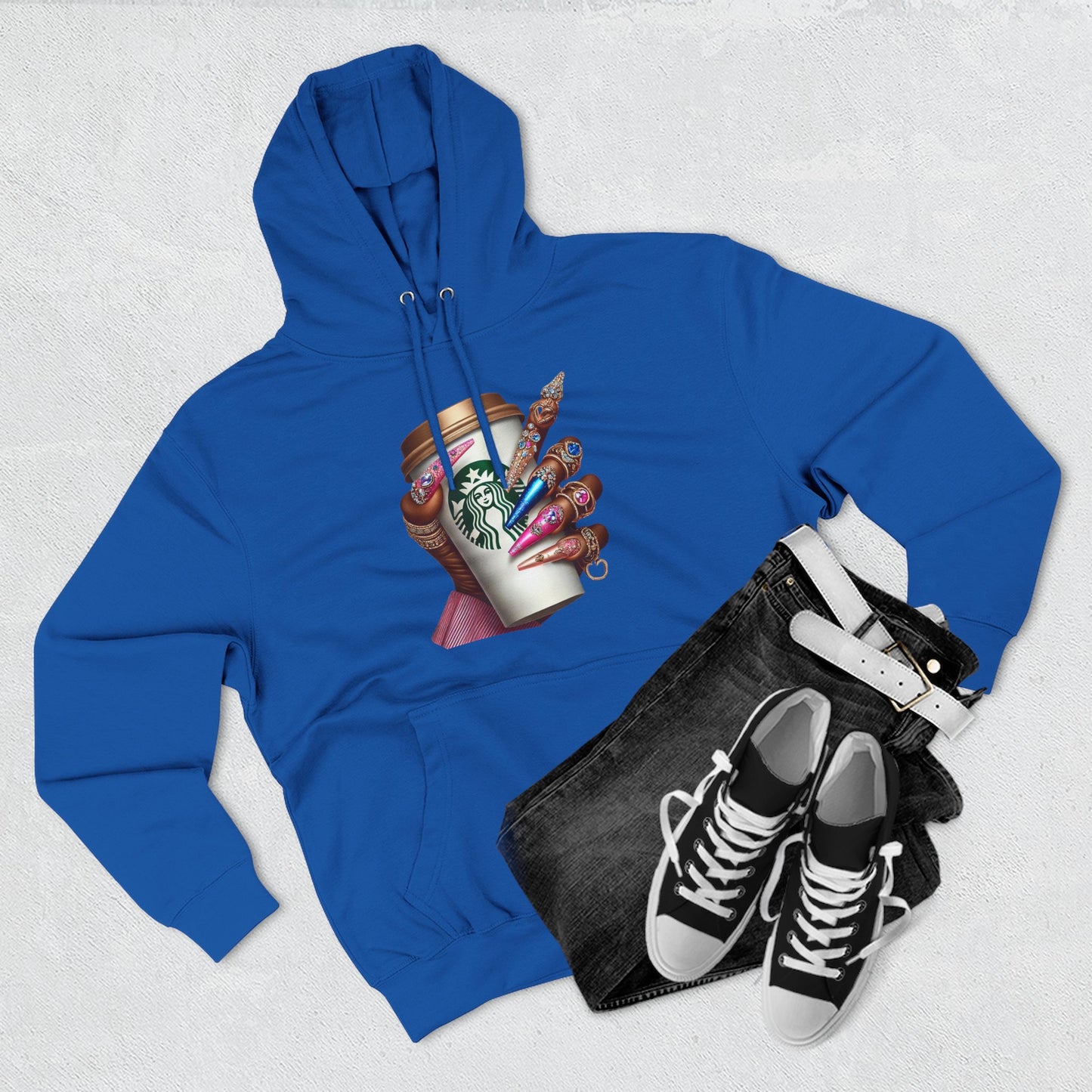 Artistic Coffee Lover's Fleece Hoodie