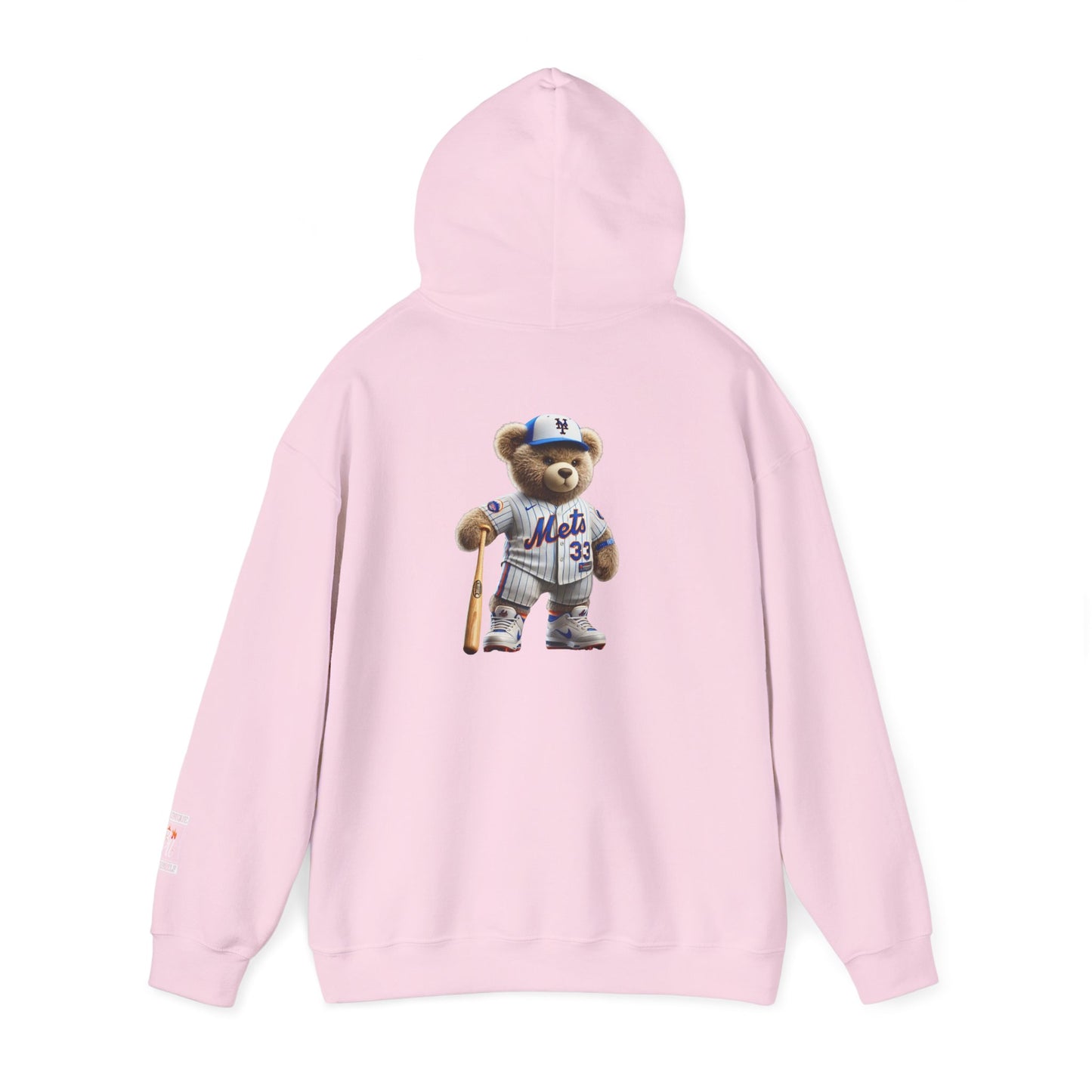 Baseball Teddy Hoodie — Cute Mets Bear Sweatshirt, Fan Gift
