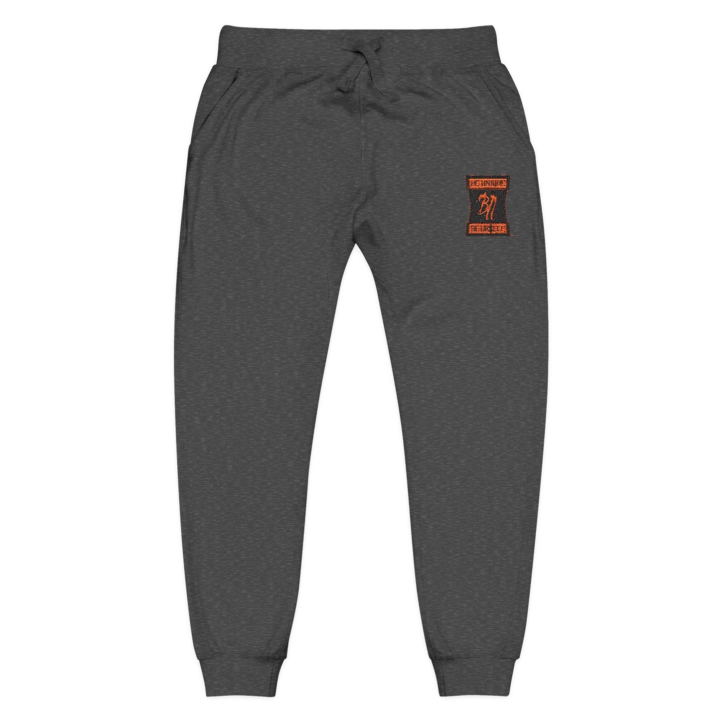 Embroidered Coral Joggers — Floral 'Love' Fleece Sweatpants