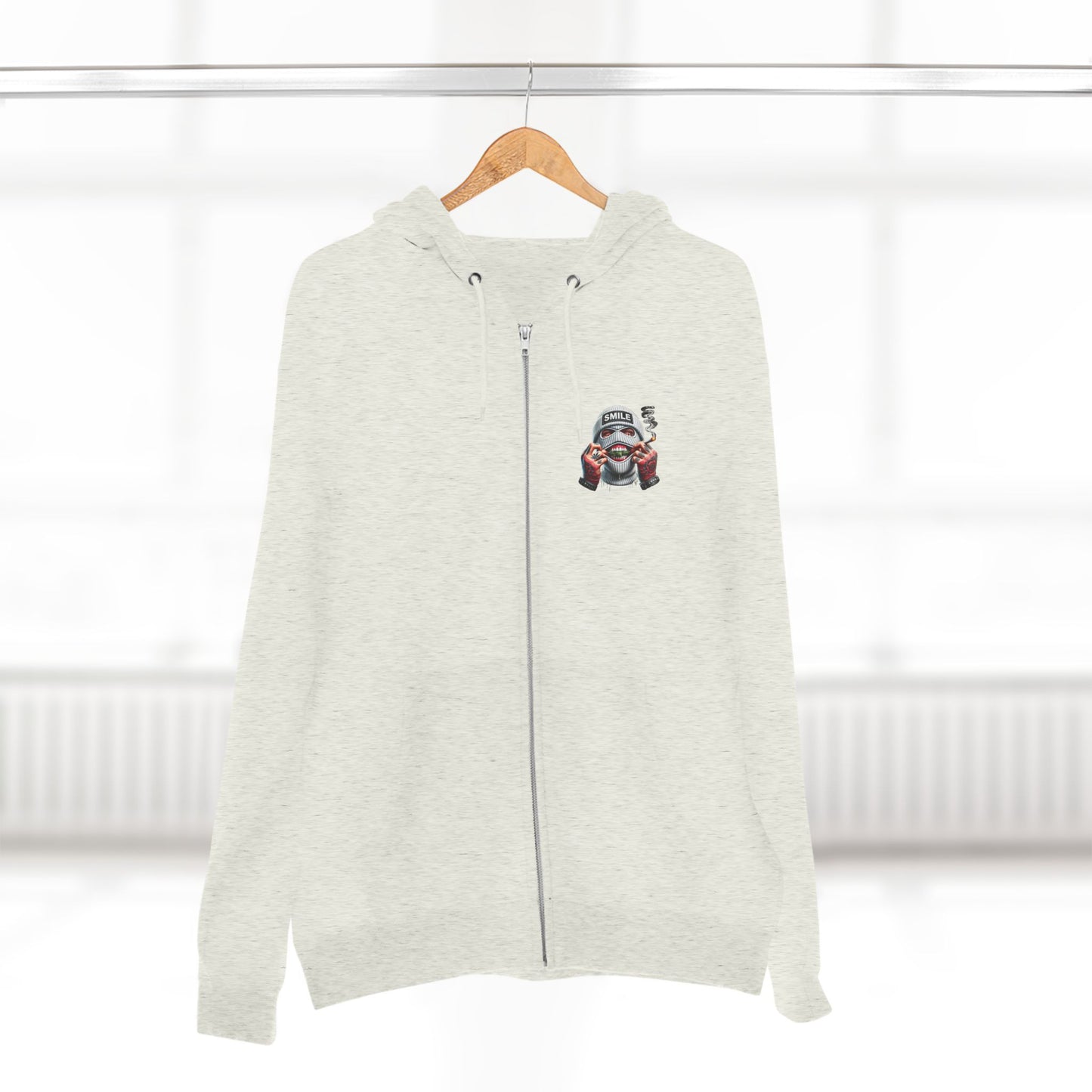 Urban Art Zip Hoodie - Smile Design for Trendsetters