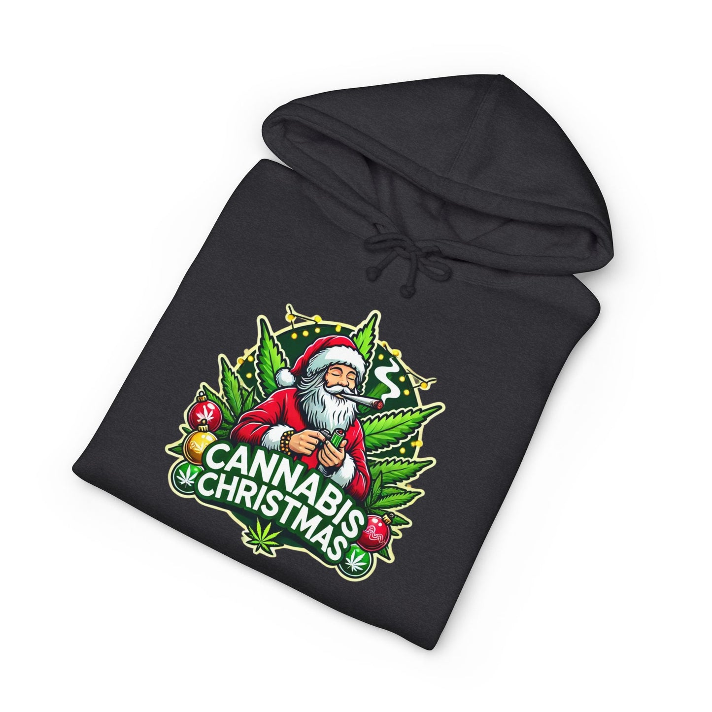 Cannabis Christmas Hoodie, Fun Holiday Apparel, Unisex Sweatshirt, Unique Gift for Cannabis Lovers, Festive Streetwear