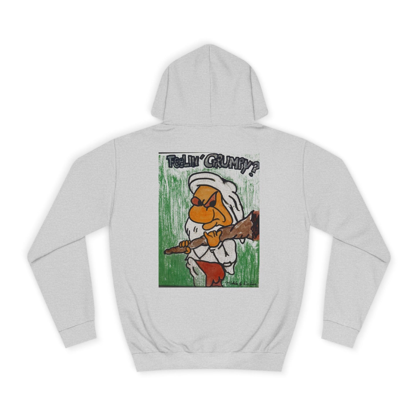 Grumpy Cartoon College Hoodie, Unisex Apparel for Students, Cozy Gift for School, Funny Pullover Sweatshirt, Hooded Sweatshirt