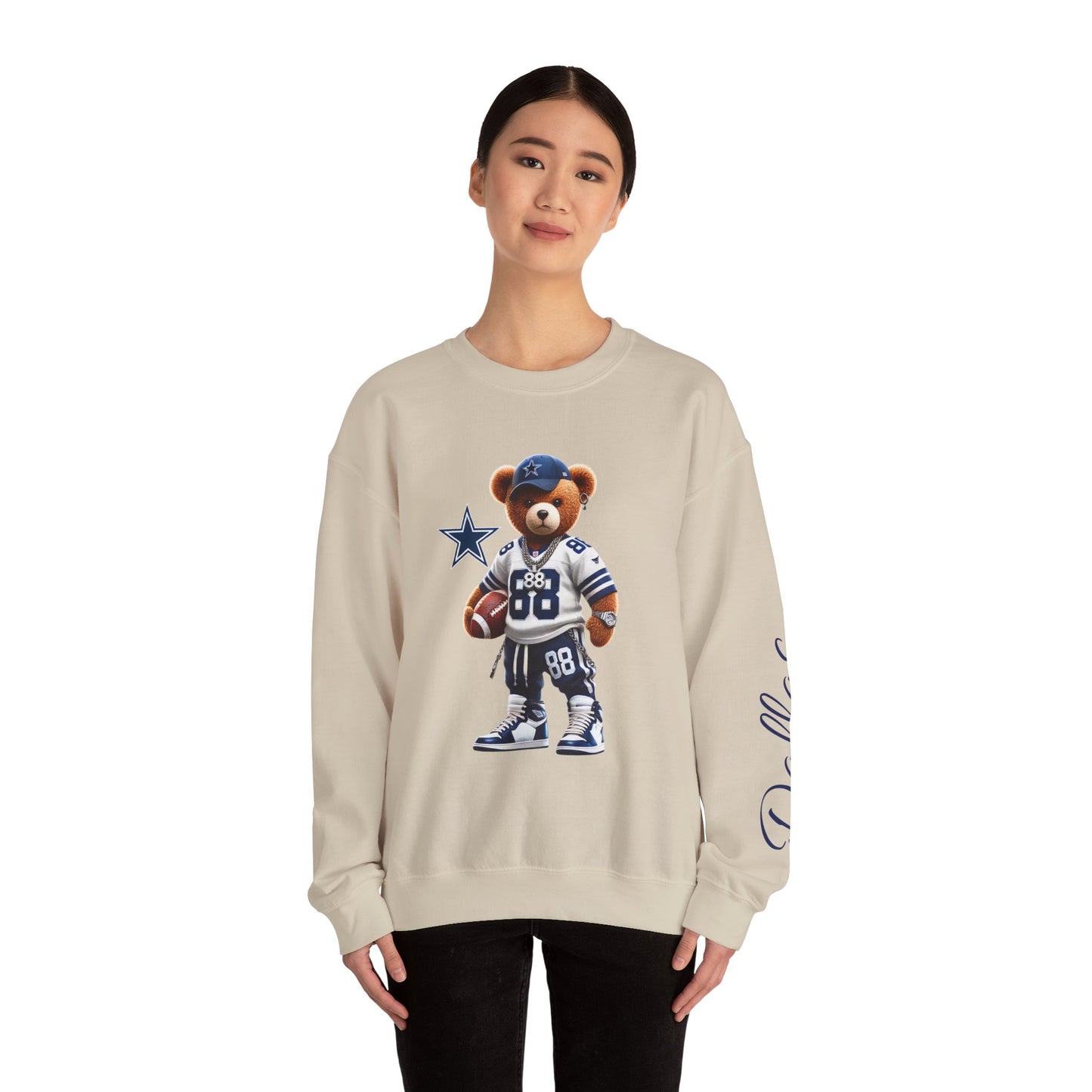 Sporty Bear Crewneck Sweatshirt, Casual Fall Fashion, Coziest Gift for Football Fans, Unisex Sweatshirt, Perfect for Game Days