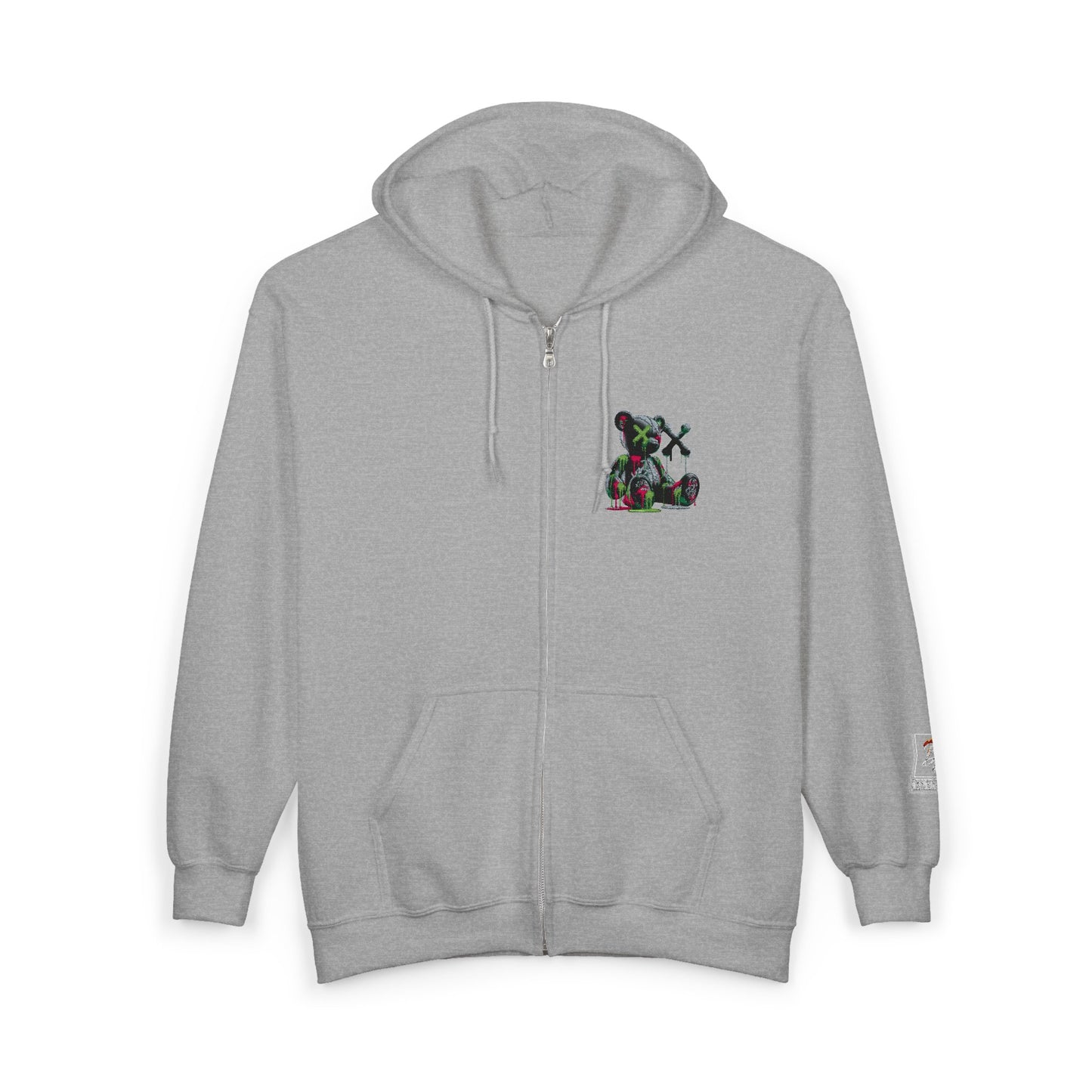 Cool Bear Graphic Unisex Zip Hoodie, Cozy Hoodie for Teens, Casual Wear, Street Style, Perfect Gift for Friends