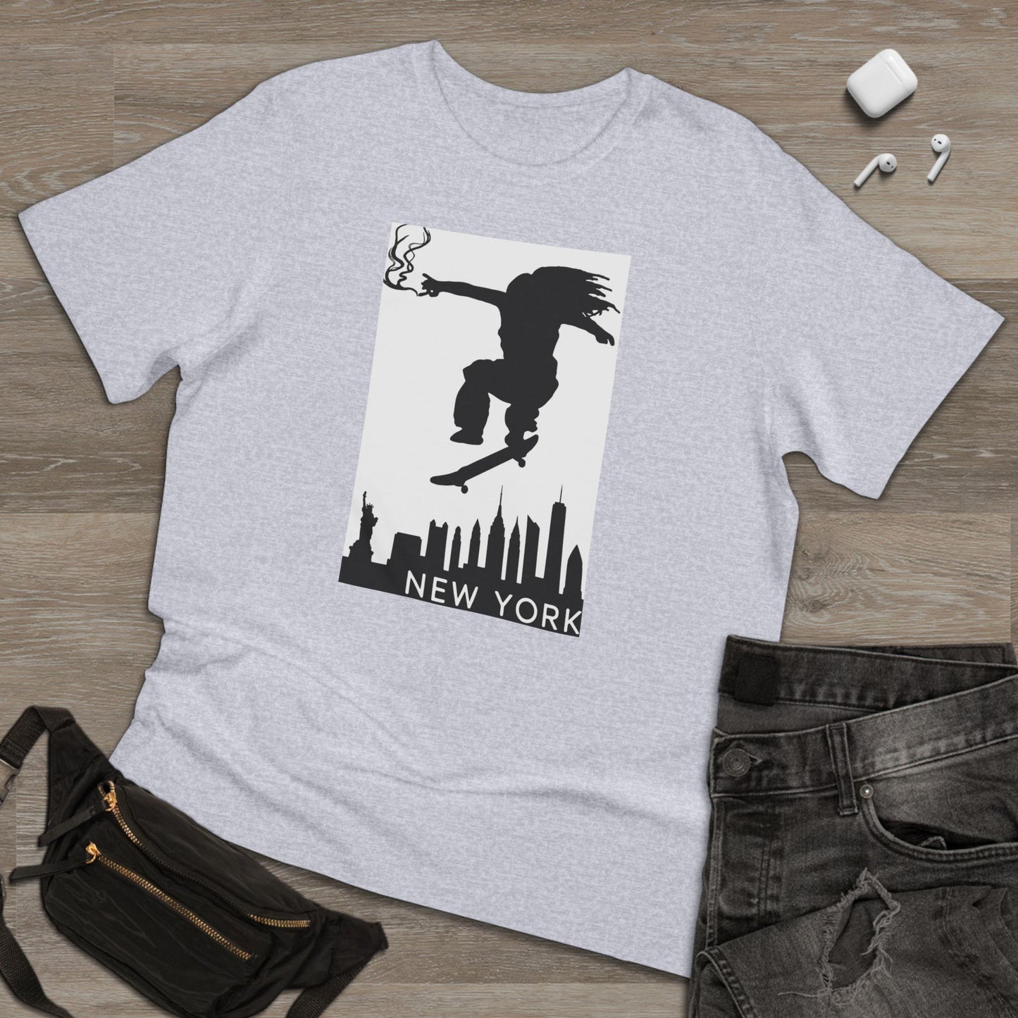 New York City Skater T-shirt, Urban Style Tee, Streetwear Shirt, Skateboarder Apparel, NYC Vibes Fashion