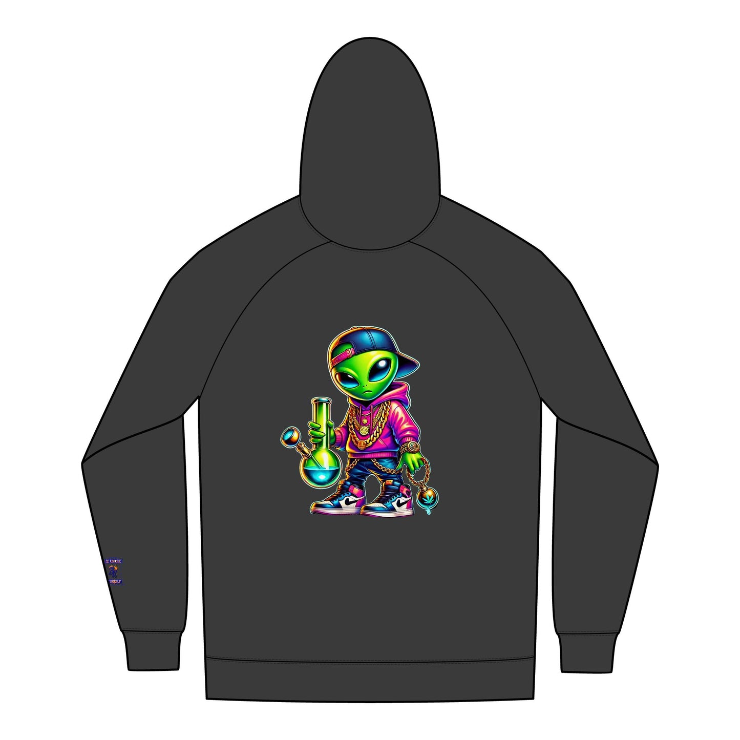 Urban Alien Graphics Full-Zip Hoodie - Streetwear, Casual Jacket, Hip Hop Apparel, Funky Gift for Men, Cool Hoodie