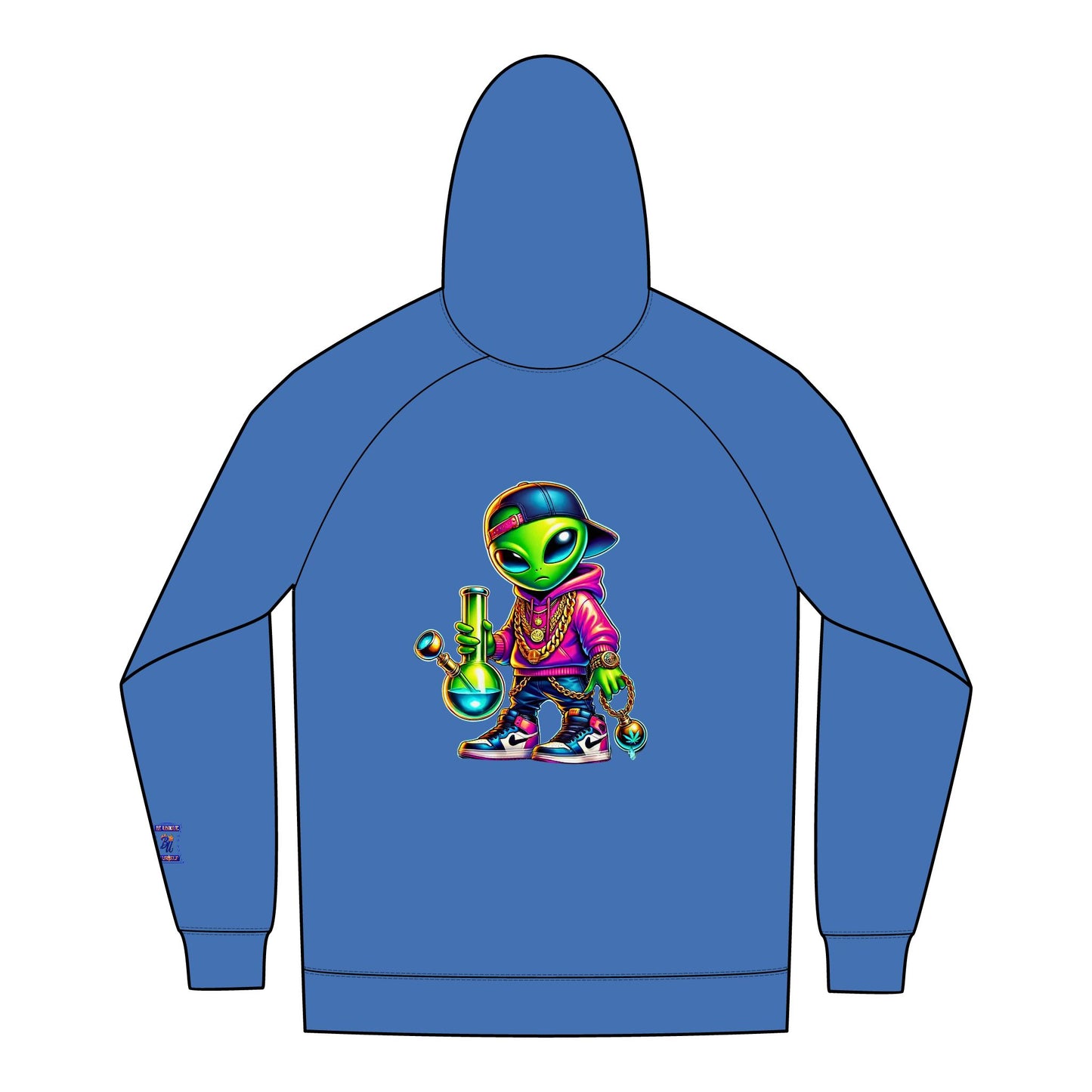 Urban Alien Graphics Full-Zip Hoodie - Streetwear, Casual Jacket, Hip Hop Apparel, Funky Gift for Men, Cool Hoodie
