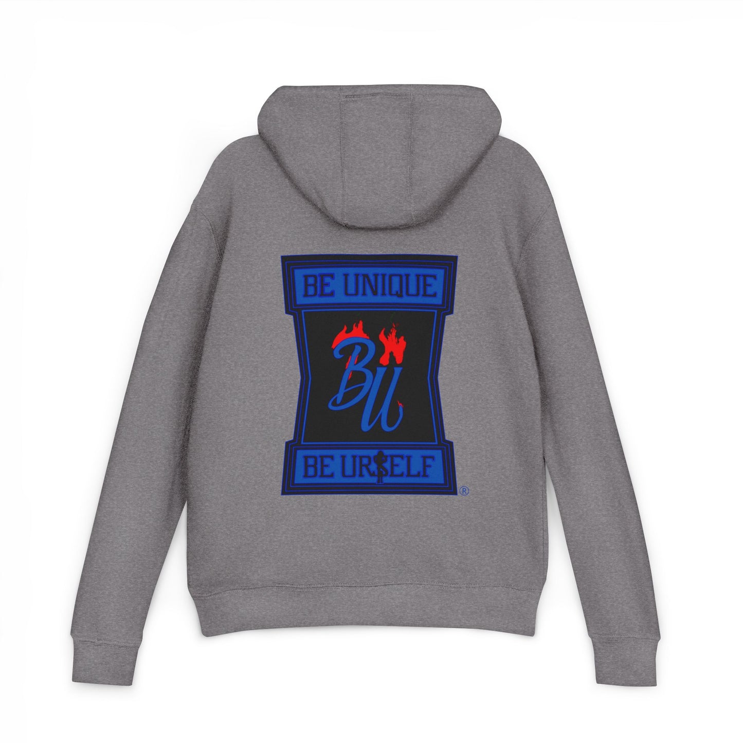 Hoodie — Be Unique Be Urself Blue Flame Graphic Hooded Sweatshirt