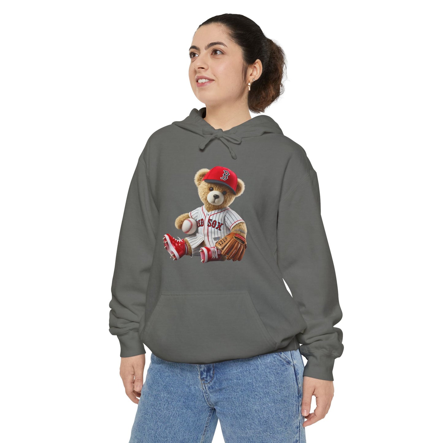 Baseball Bear Hoodie, Cute Unisex Pullover, Sports Gift, Cozy Streetwear, Perfect for Casual Outings, Baseball Fans