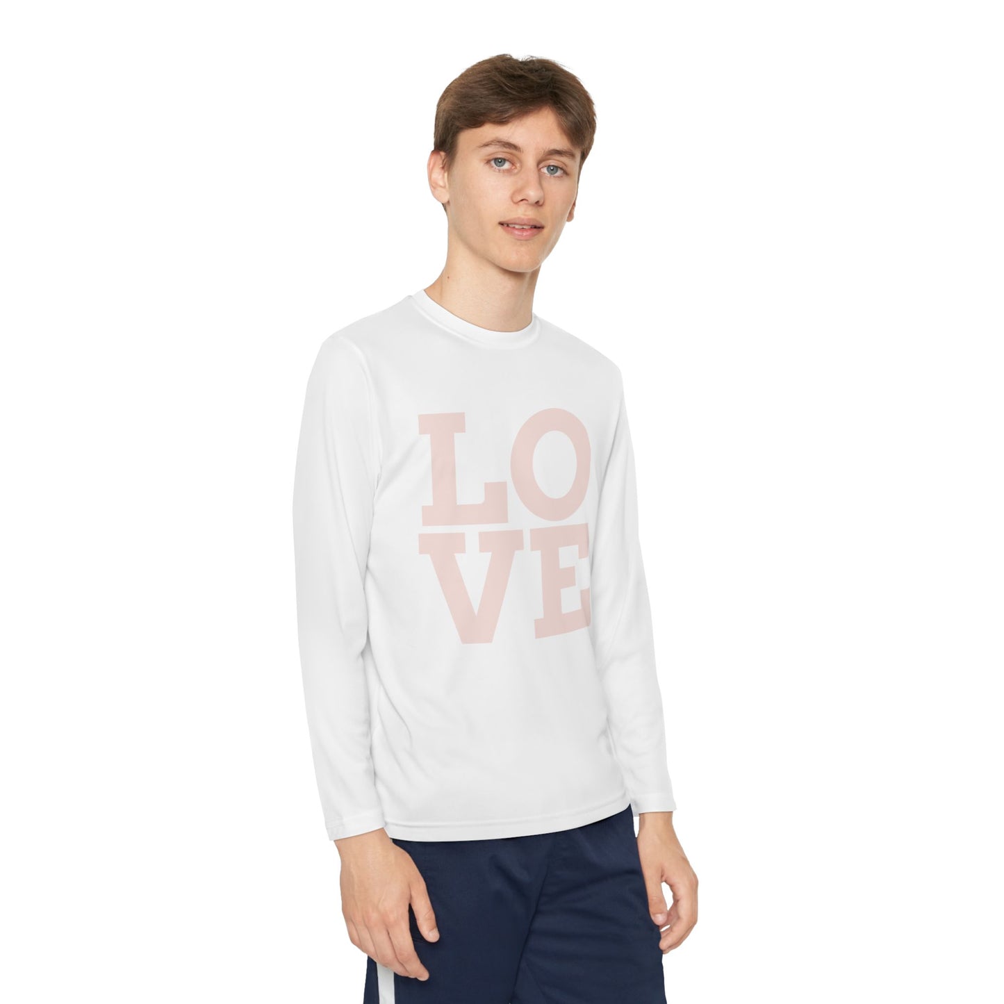 Youth Long Sleeve Love Competitor Tee | Cute Kids Shirt, Gift for Teens, Unique Style Tee, Birthday Present, Be Yourself Wear