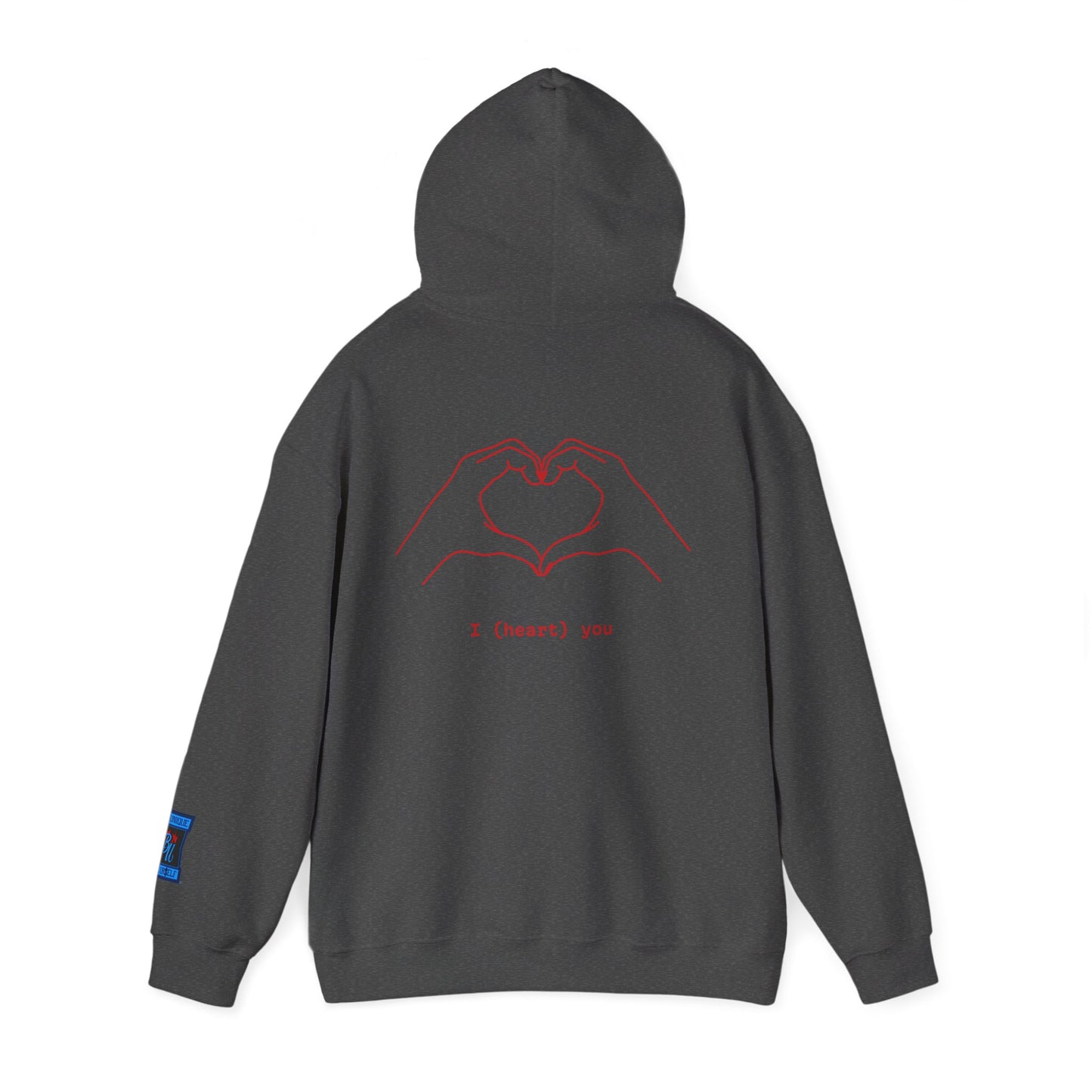 Heart Hands Hoodie — "I (heart) you" Minimal Valentine Sweatshirt