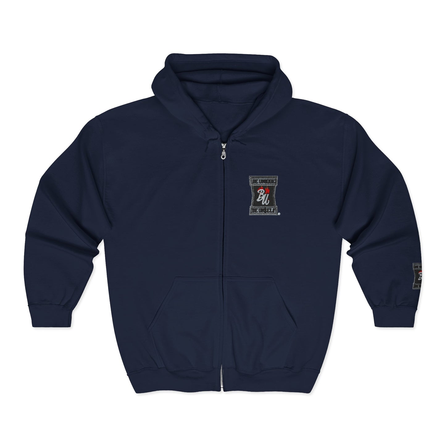 Full-Zip Hoodie — 'Be Kind' Retro Patch Design