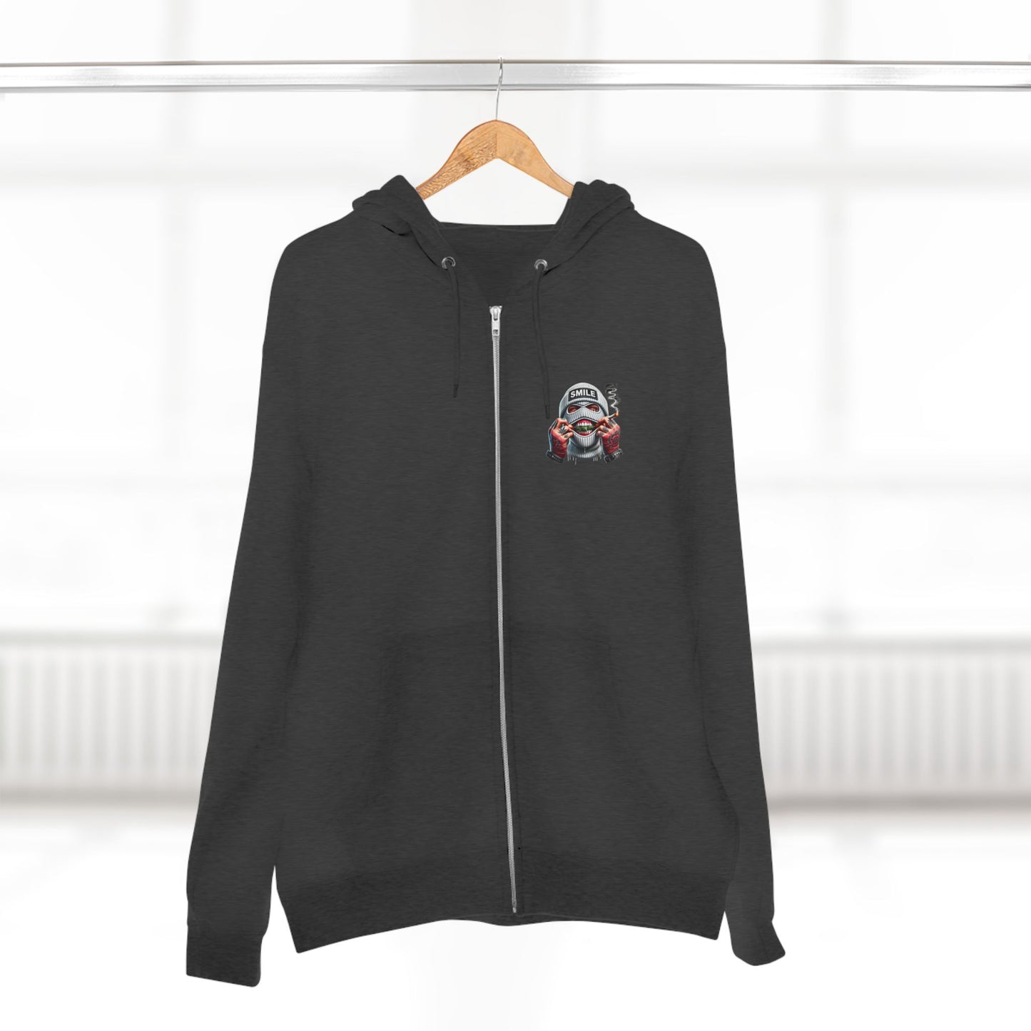Urban Art Zip Hoodie - Smile Design for Trendsetters