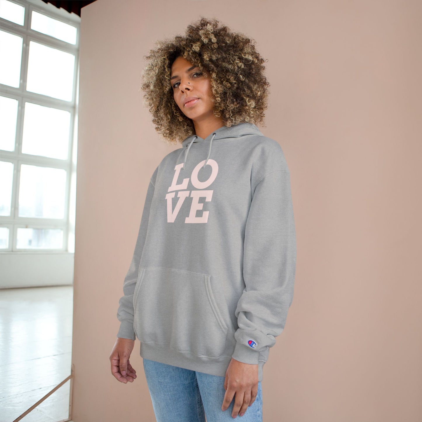 Champion Hoodie with Love & Be Unique Designs | Trendy Unisex Apparel | Perfect for Everyday Wear, Casual Outings, Gift Ideas
