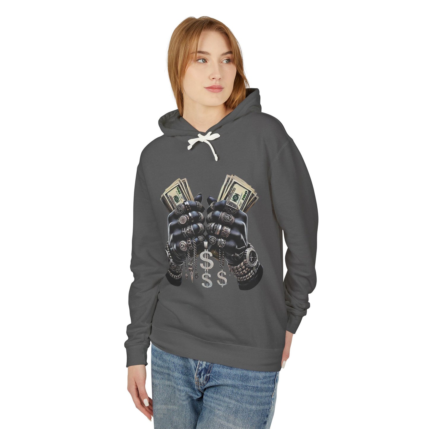 Money Moves Unisex Lightweight Hooded Sweatshirt, Casual Pullover, Streetwear, Unique Gift, Graphic Hoodie, Everyday Wear