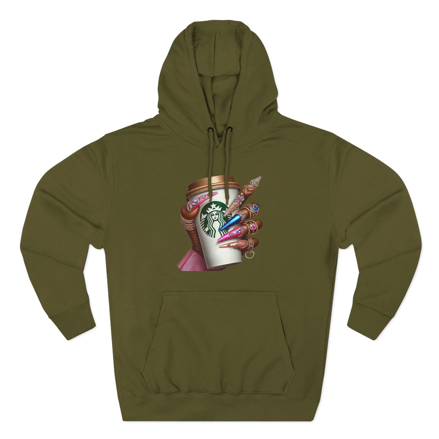 Artistic Coffee Lover's Fleece Hoodie
