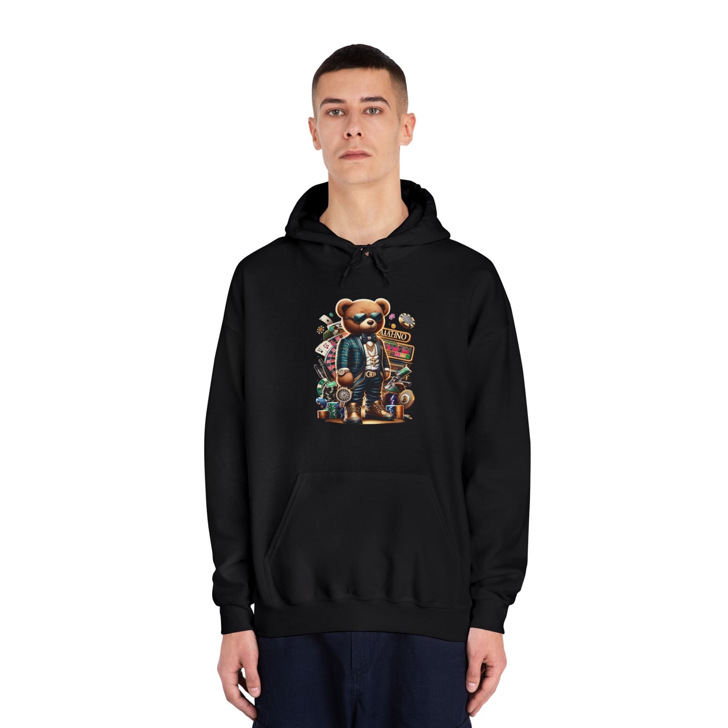 Unique Graphic Hoodie for Trendsetters, Original Bear Art, Cozy Gift for Friends, Be Unique Be Yourself, Casual Fashion