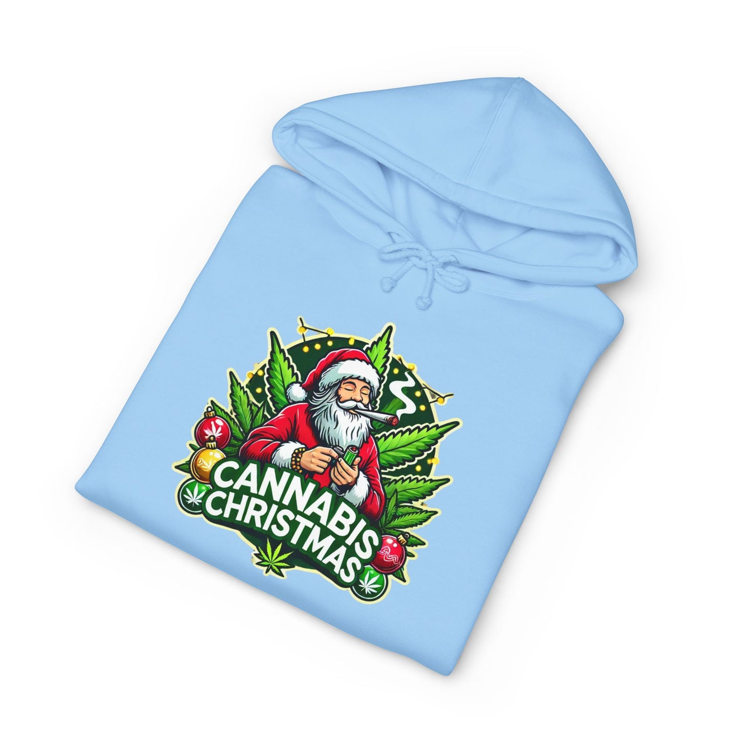 Cannabis Christmas Hoodie, Fun Holiday Apparel, Unisex Sweatshirt, Unique Gift for Cannabis Lovers, Festive Streetwear