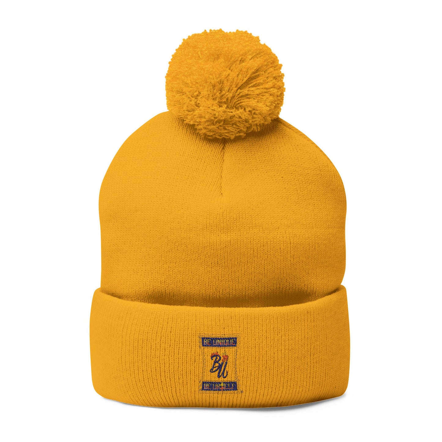 Cozy Pom-Pom Knit Cap with Unique Embroidery, Winter Hat, Beanie for Men & Women, Gift for Him/Her, Perfect for Outdoor Activities